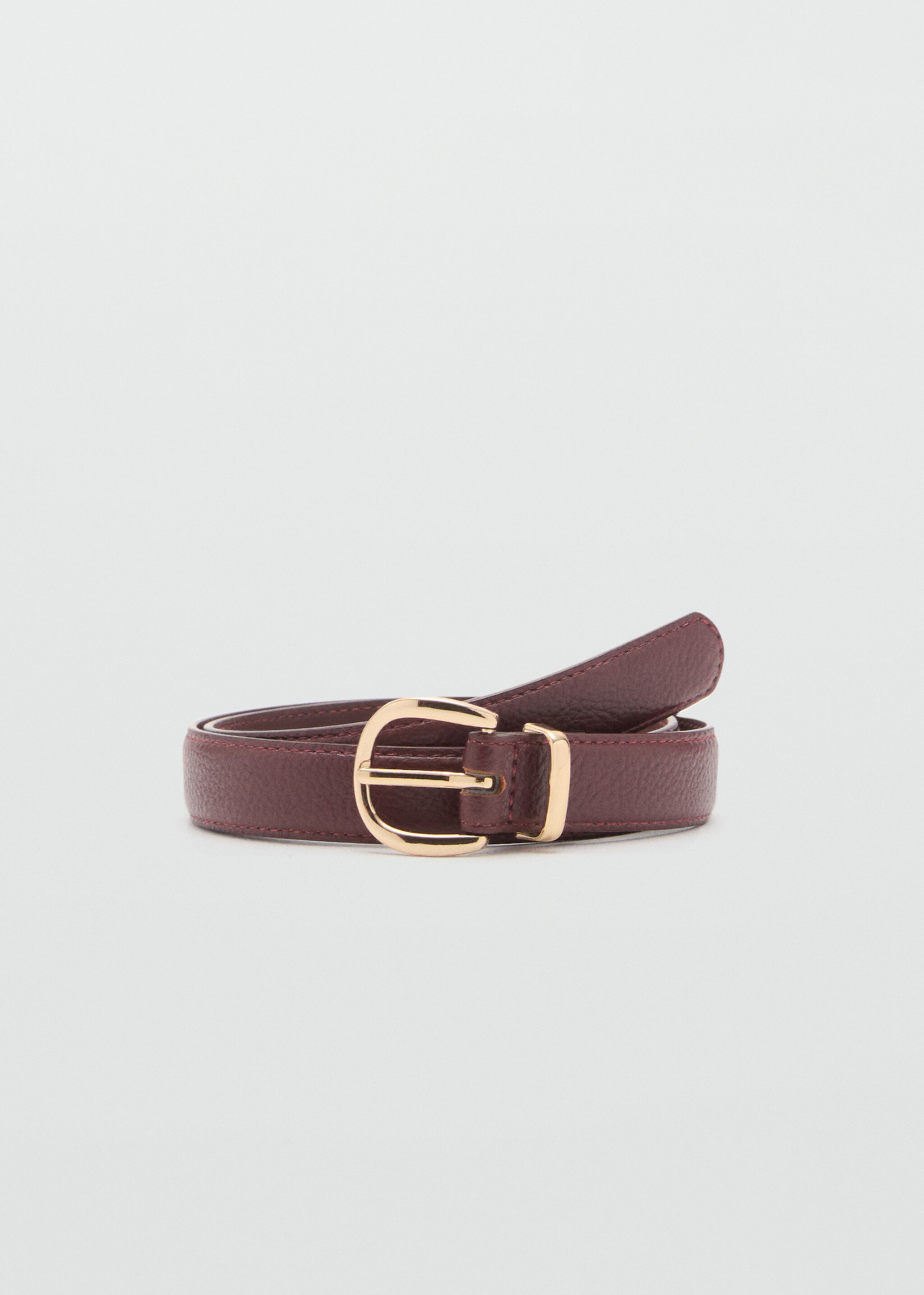 Oval buckle belt - Article without model, Burgundy. Ref: 17066349-00.