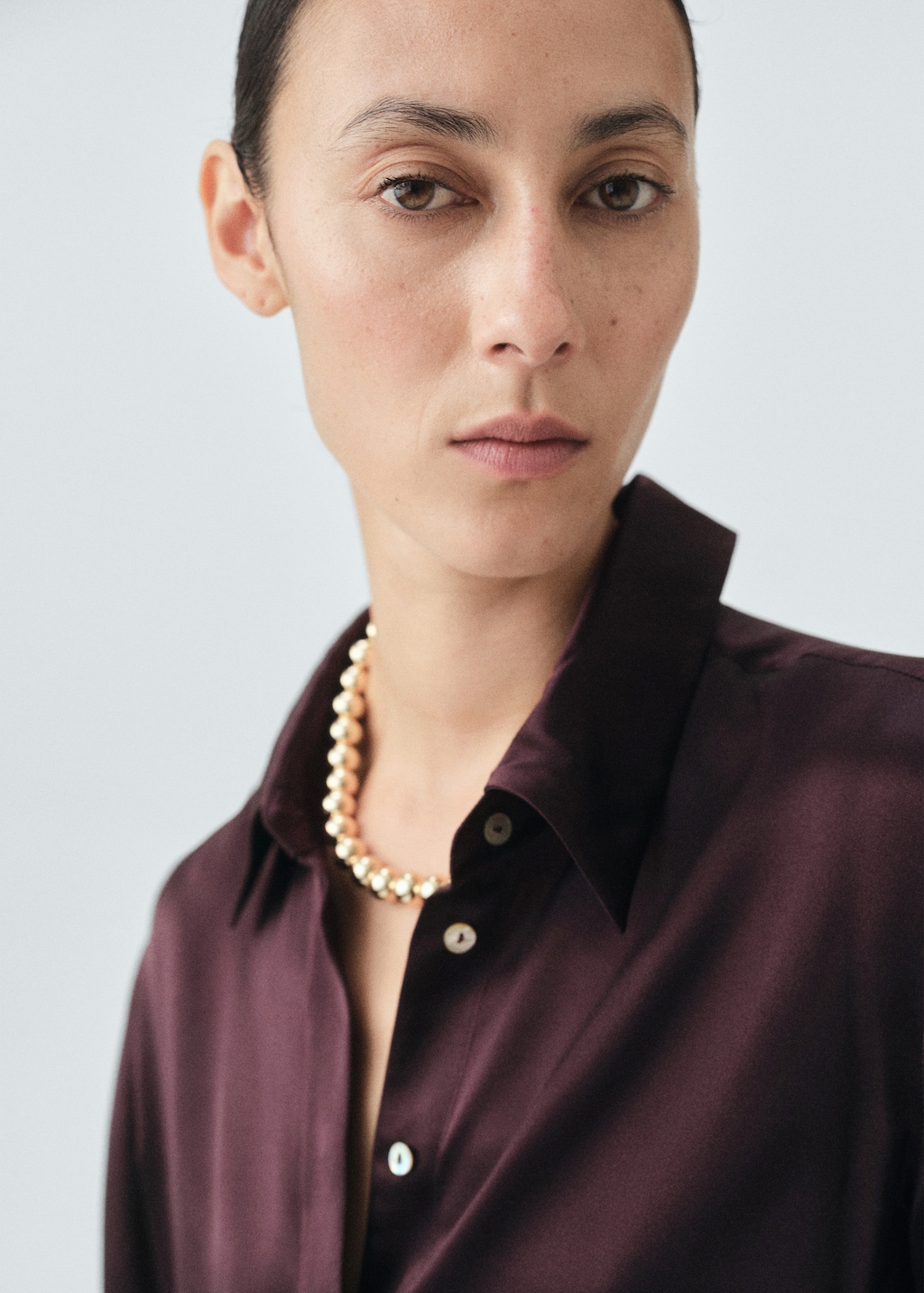 100% silk satin shirt