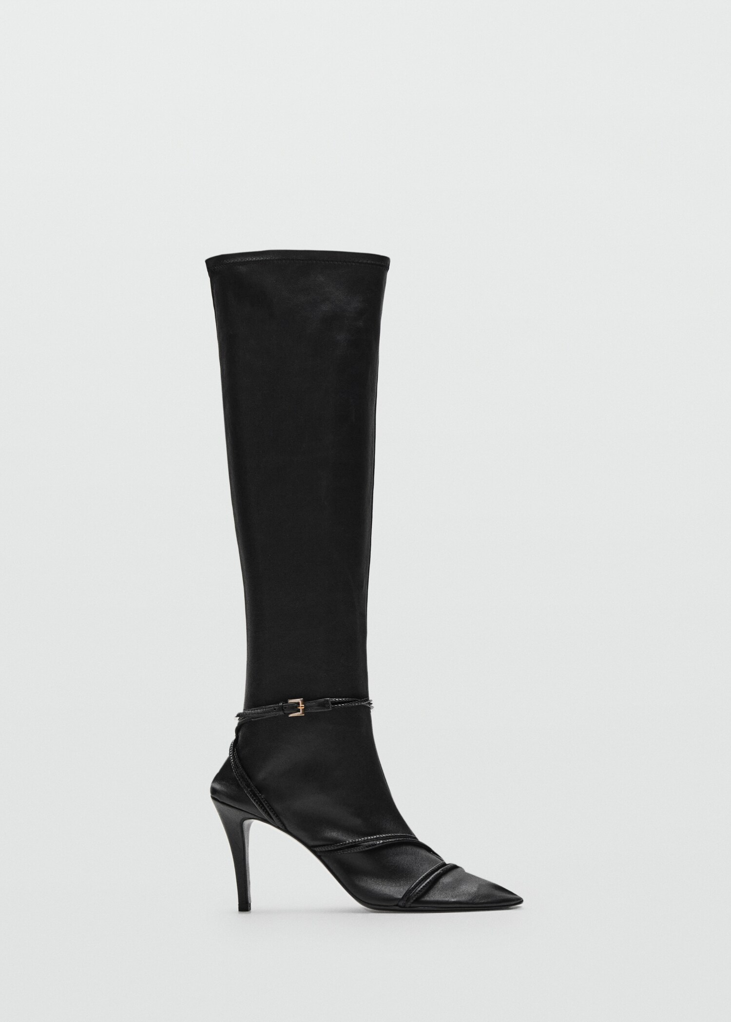 100% leather high boots with straps - Article without model