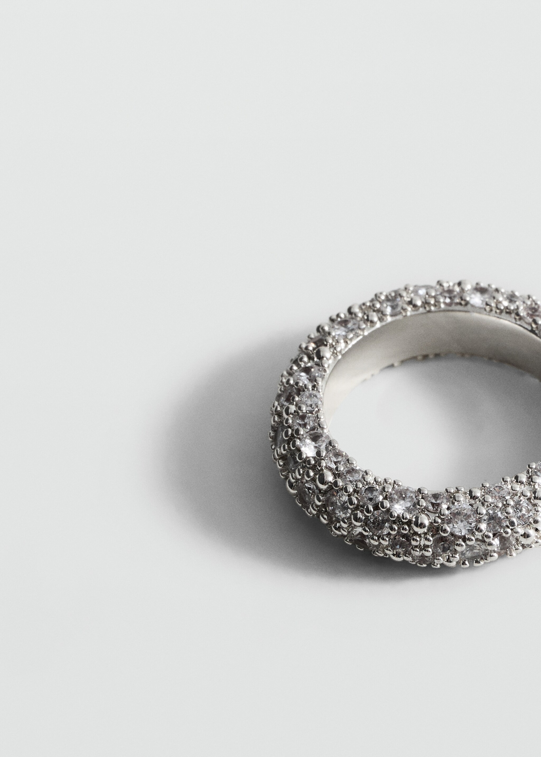Mixed crystal ring - Medium plane, Silver. Ref: 17066359-00.