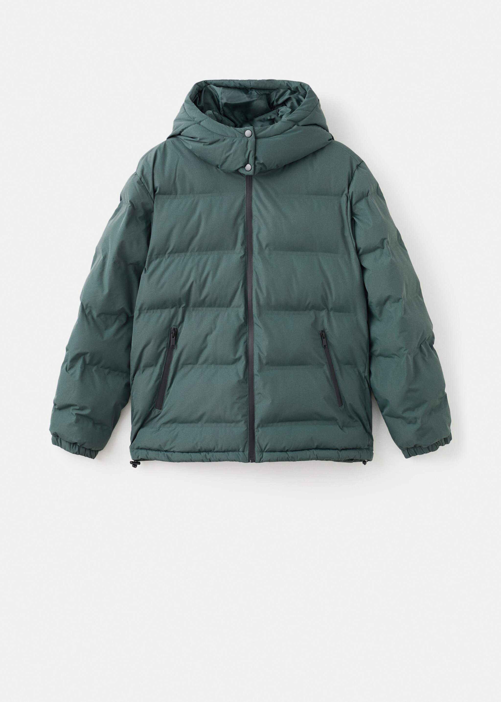 Hood quilted coat - Article without model, Pastel Green. Ref: 17066720-00.