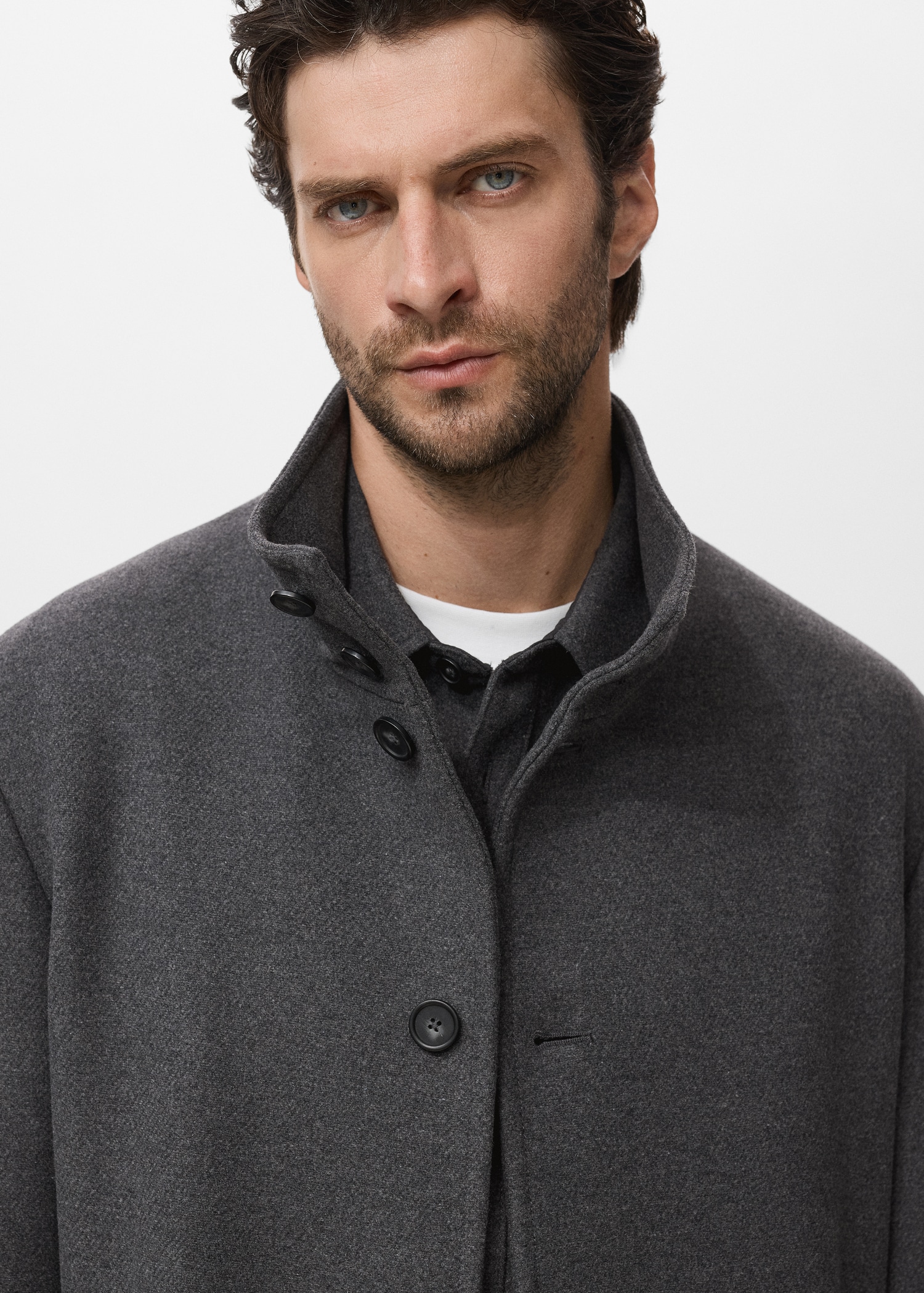 Manteau en laine à col cheminée - Détail de l'article 1