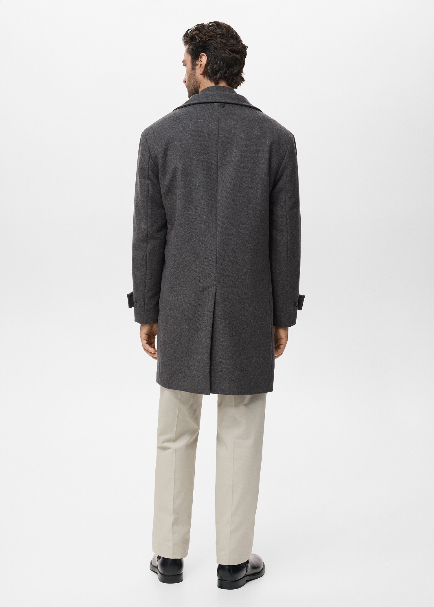 Manteau en laine à col cheminée - Verso de l’article