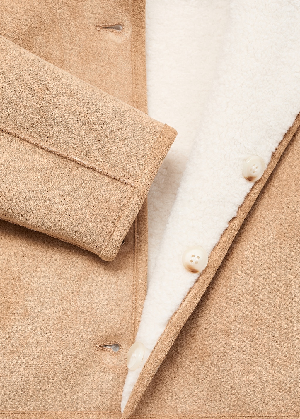 Reversible double-faced teddy coat