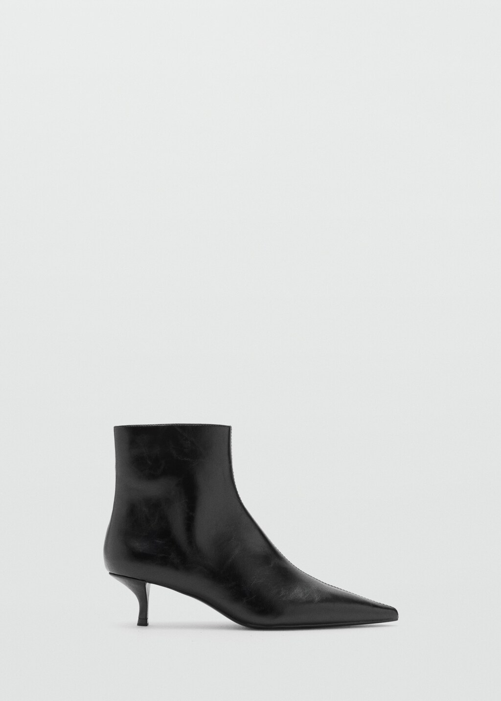 Faux-Croc-leather pointed-toe ankle boots