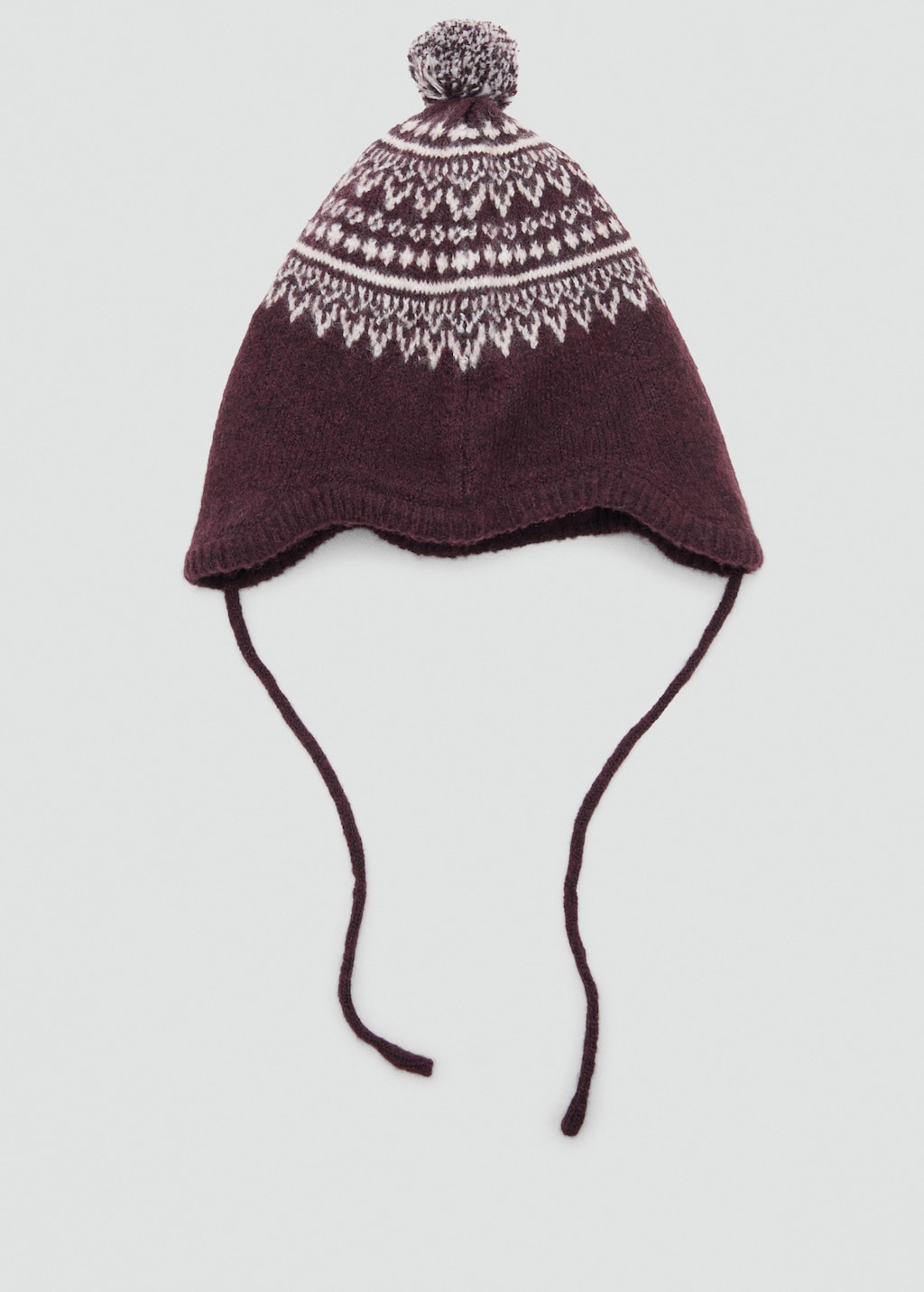 Bobble hat with jacquard pattern