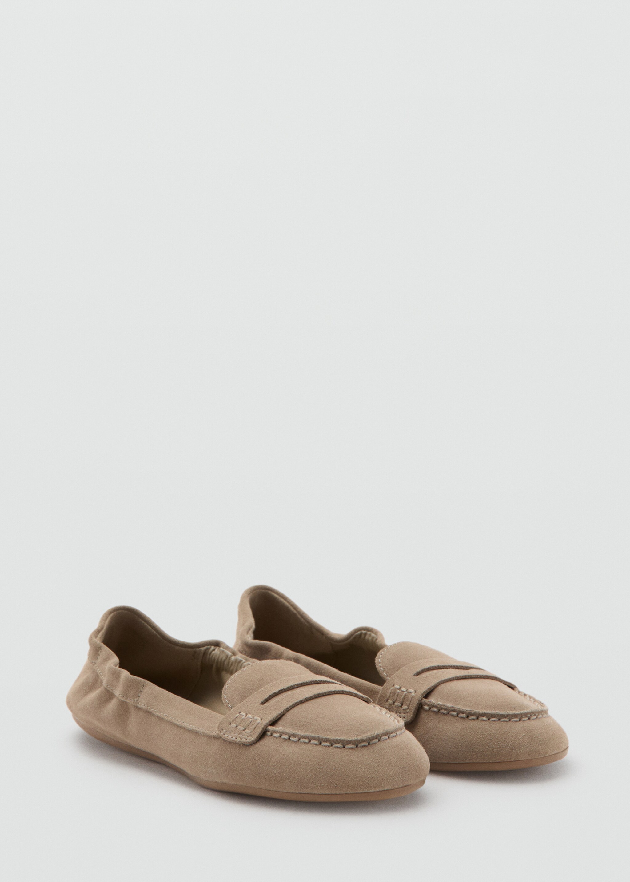 Suede penny loafers - Medium plane, Sand. Ref: 17066743-00.