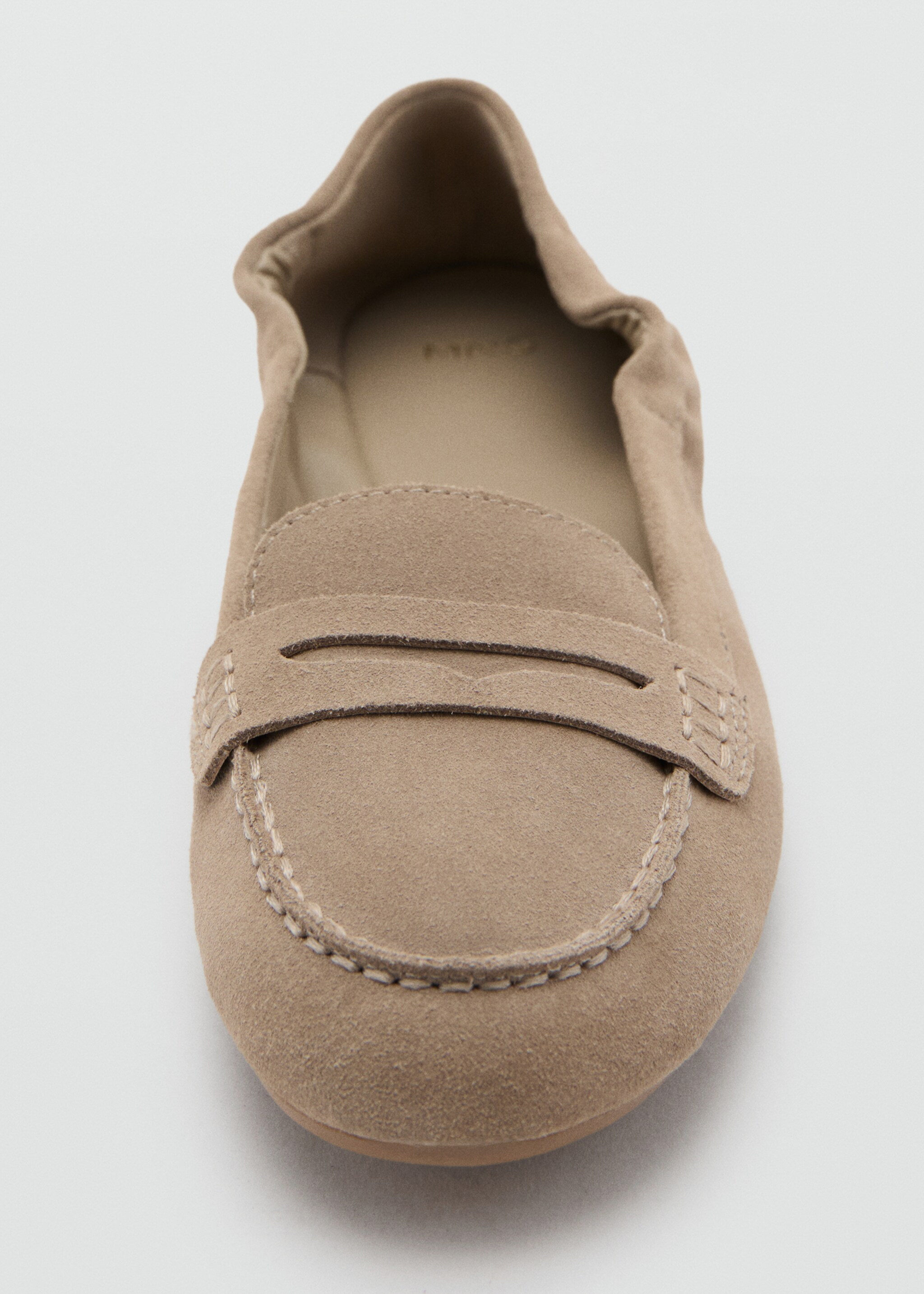 Suede penny loafers - Details of the article 3, Sand. Ref: 17066743-00.