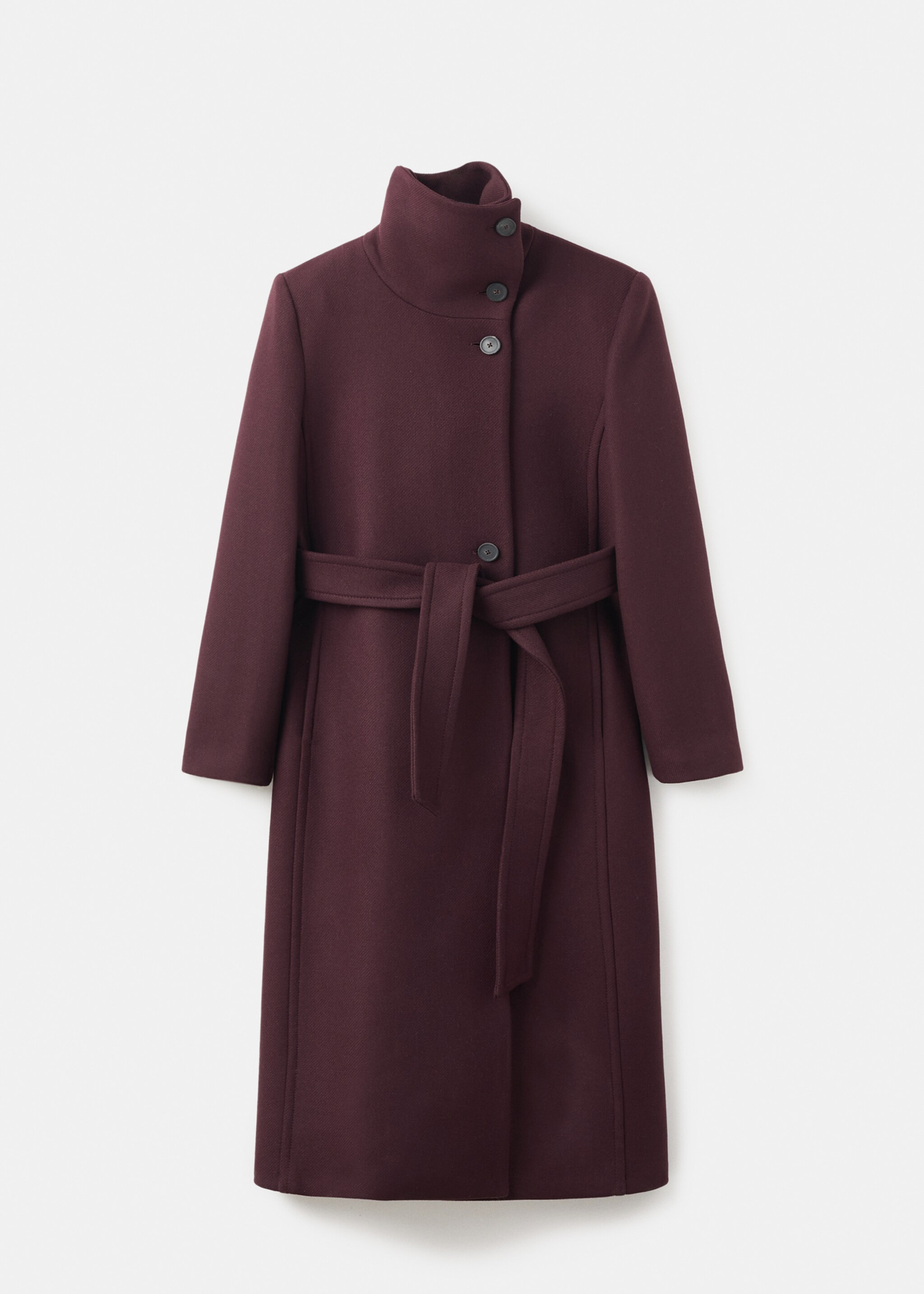 Manteau laine Manteco ceinture - Article sans modèle, Grenat. Ref: 17066744-00.