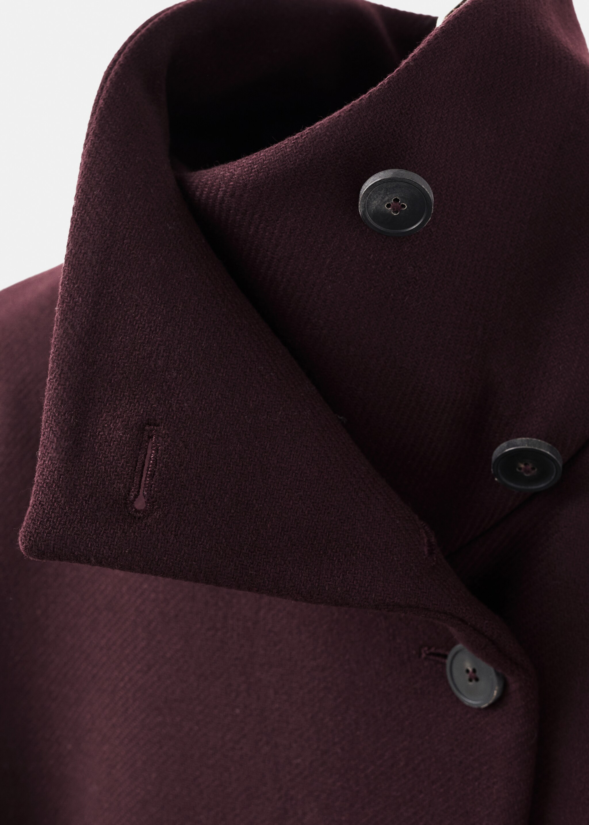 Manteau laine Manteco ceinture - Détail de l'article 8, Grenat. Ref: 17066744-00.
