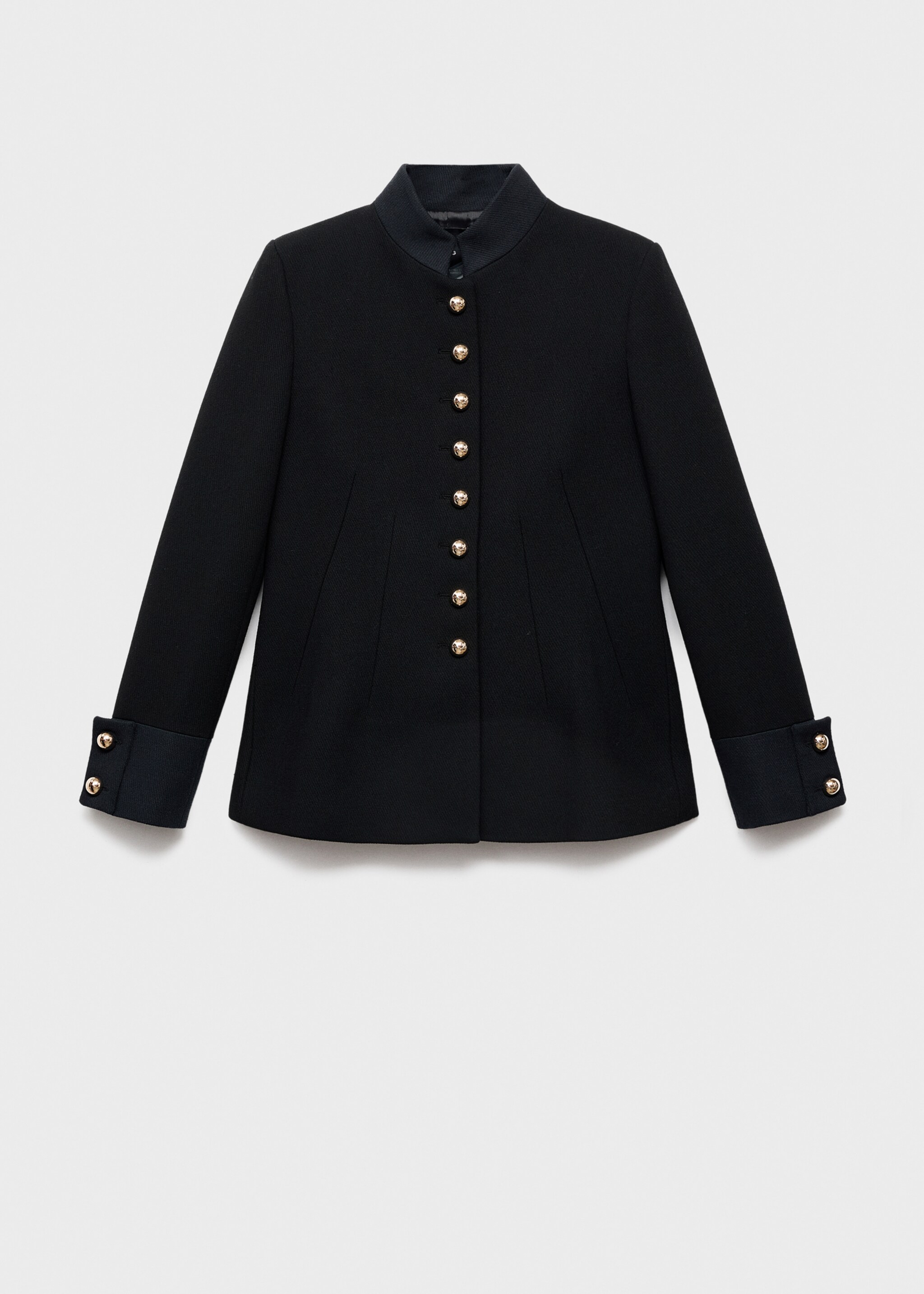 Fitted jacket with band collar - Article without model, Black. Ref: 17066745-00.
