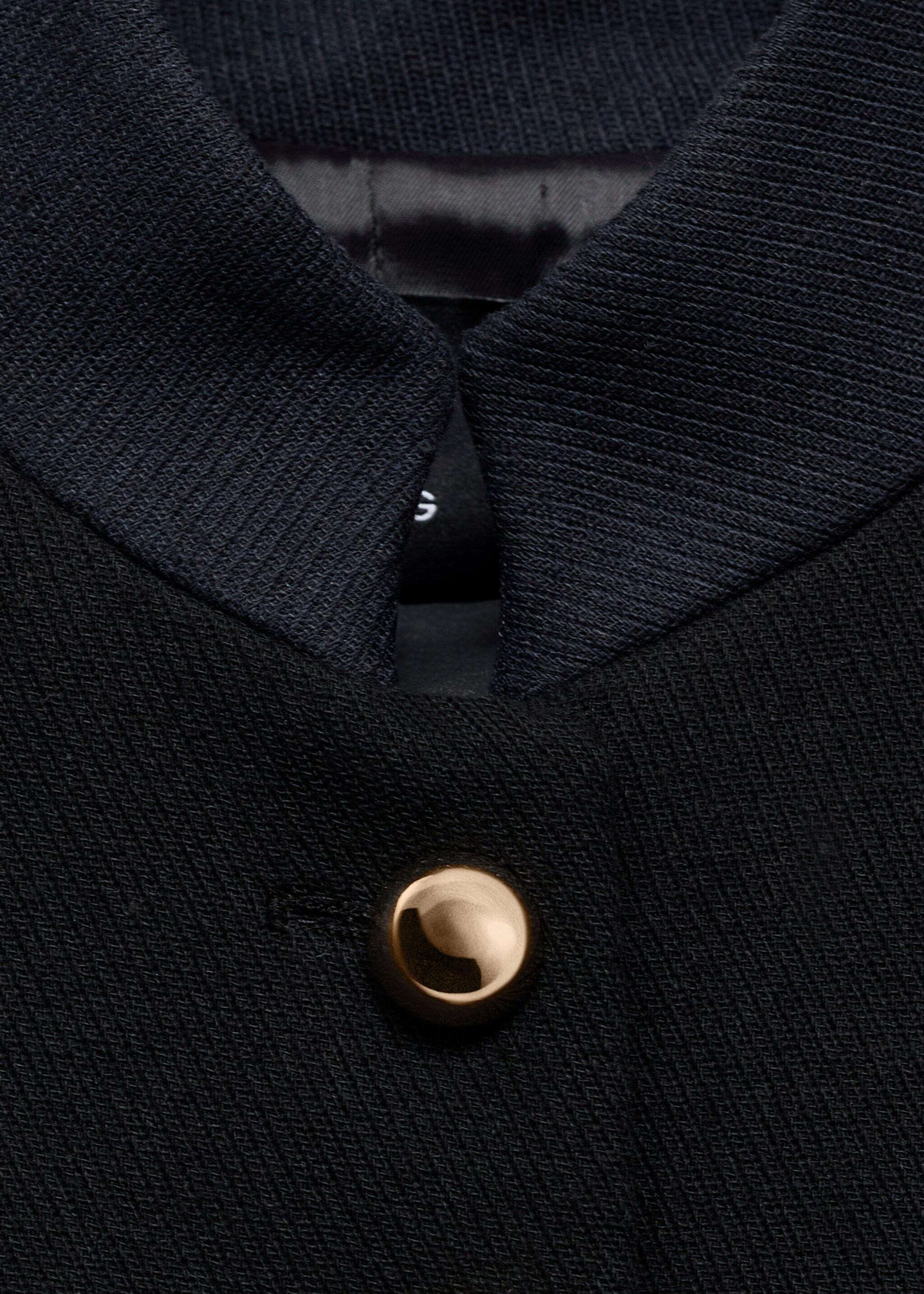 Fitted jacket with band collar - Details of the article 8, Black. Ref: 17066745-00.