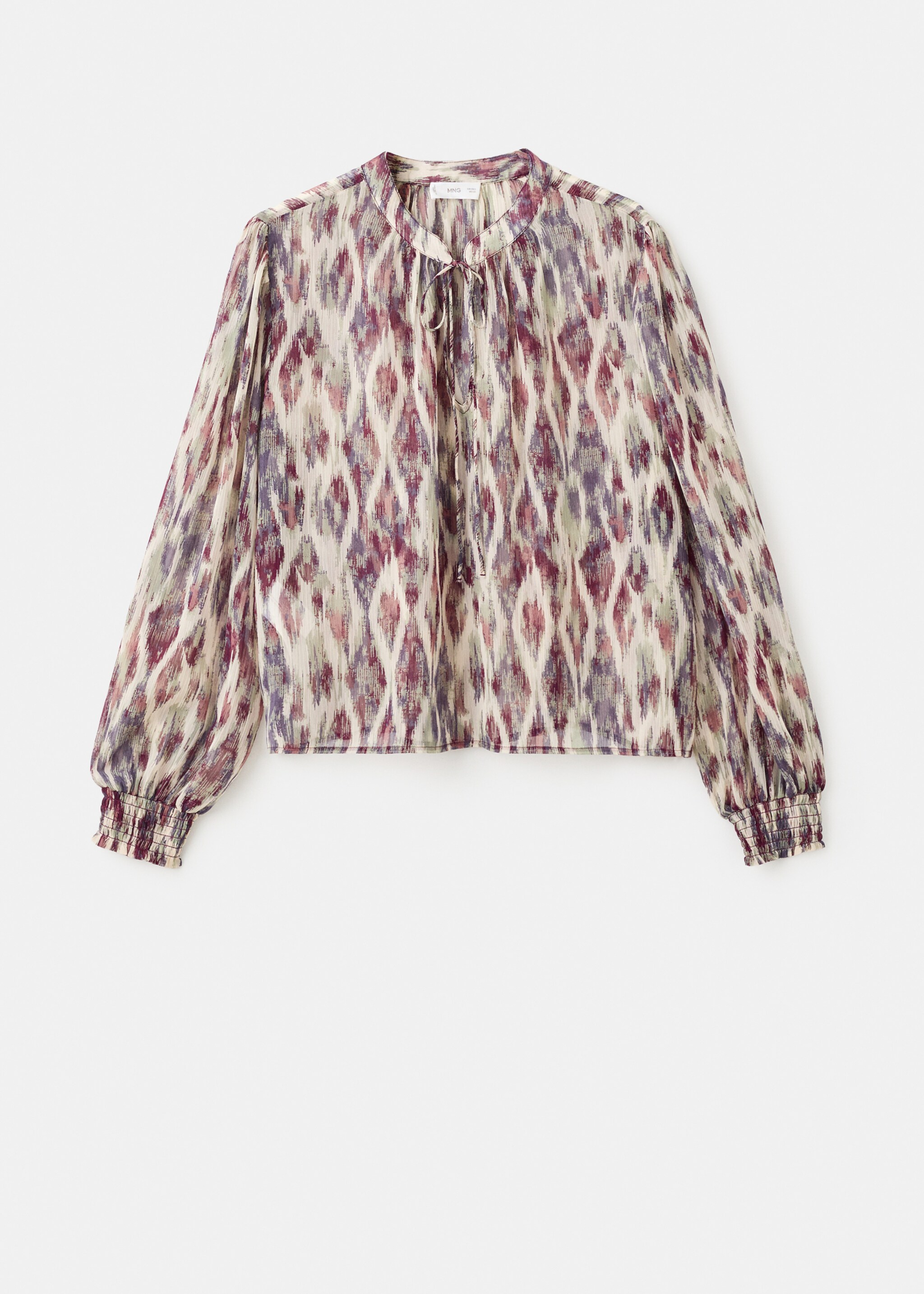 Blusa estampada semitransparente - Artigo sem modelo, Cru. Ref: 17067122-00.
