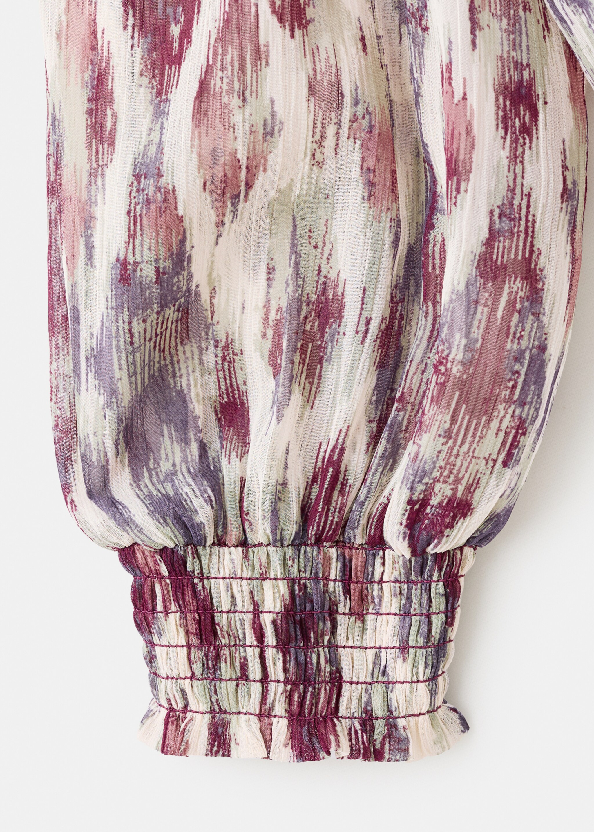 Blusa estampada semitransparente - Pormenor do artigo 0, Cru. Ref: 17067122-00.