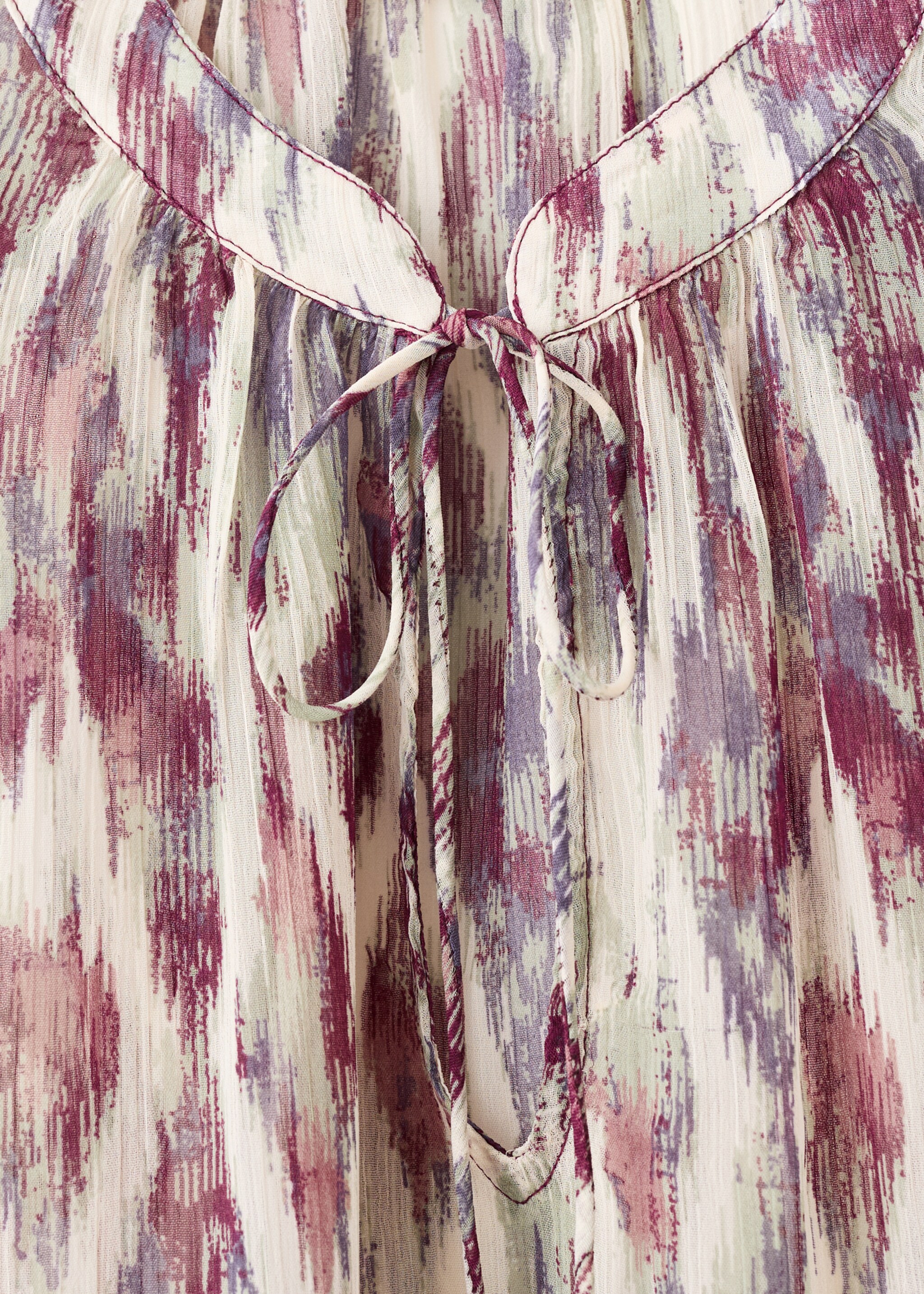 Blusa estampada semitransparente - Pormenor do artigo 8, Cru. Ref: 17067122-00.