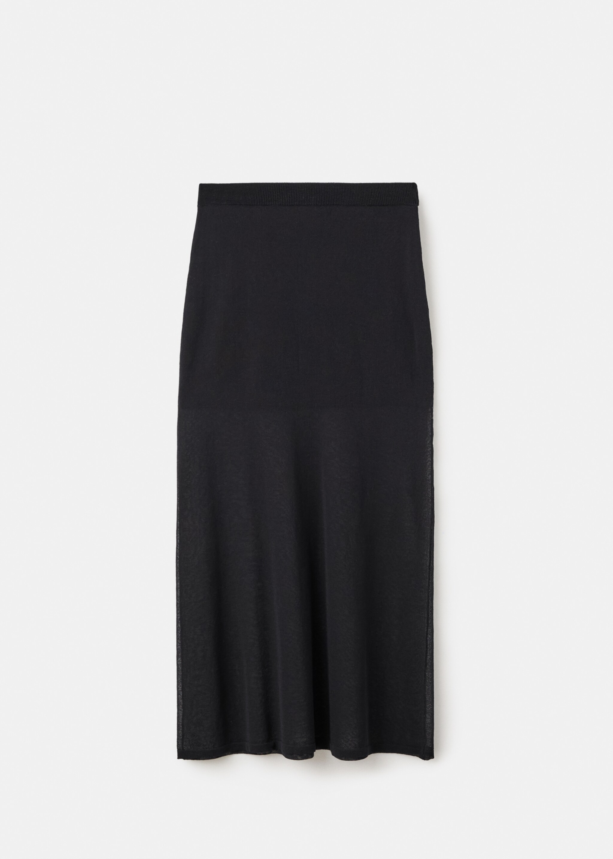 Long knitted skirt - Article without model, Black. Ref: 17067123-00.