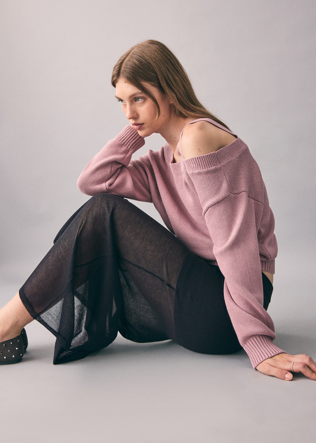 Long semi-transparent skirt