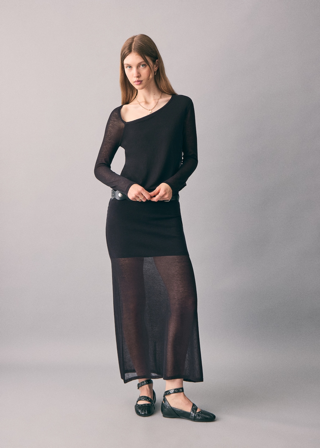 Long semi-transparent skirt