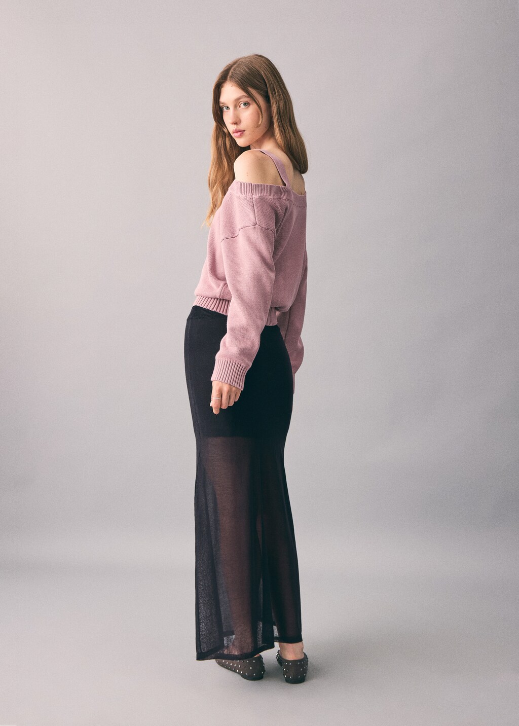 Long semi-transparent skirt