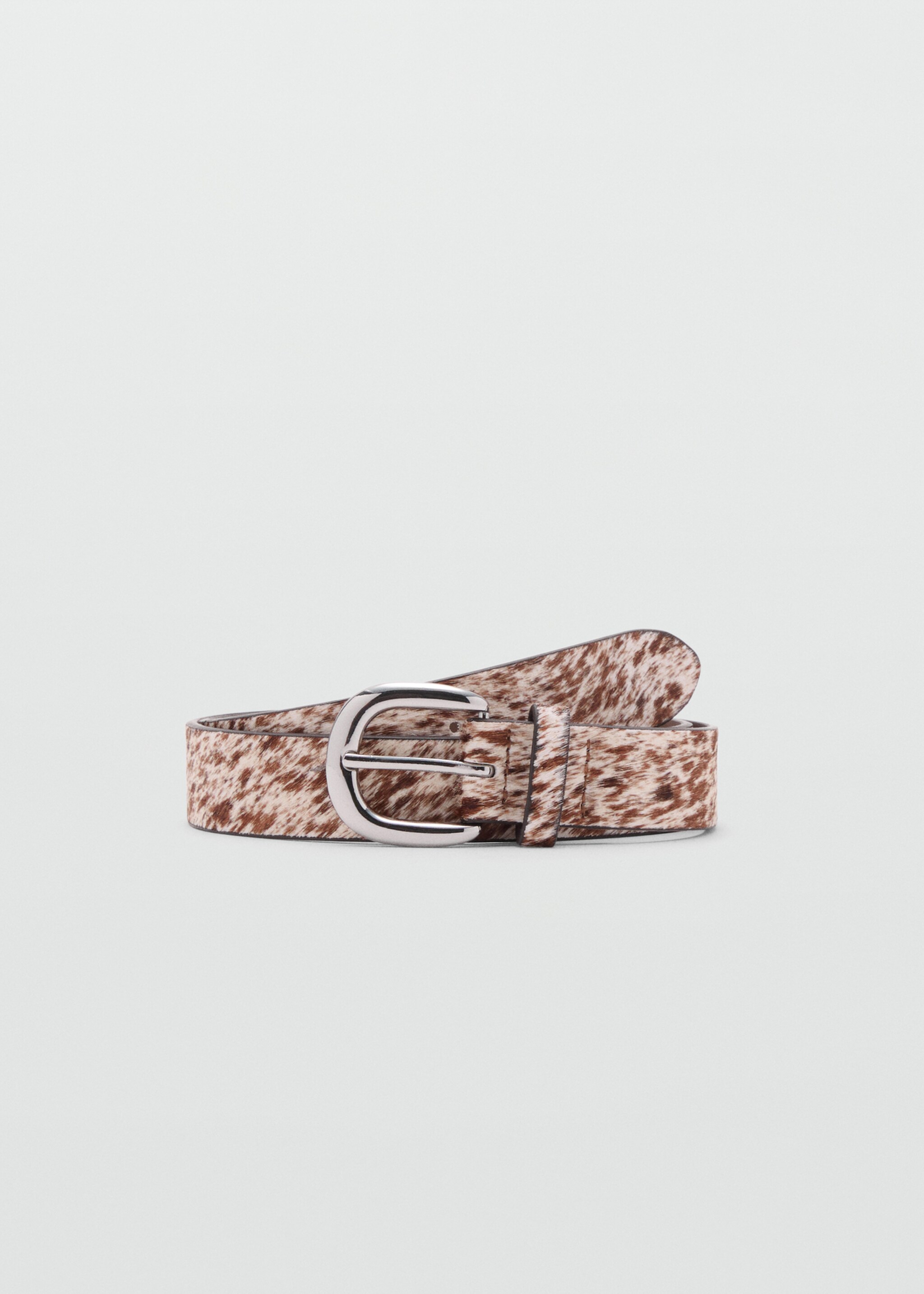 Leather fur belt - Article without model, Brown. Ref: 17067125-00.