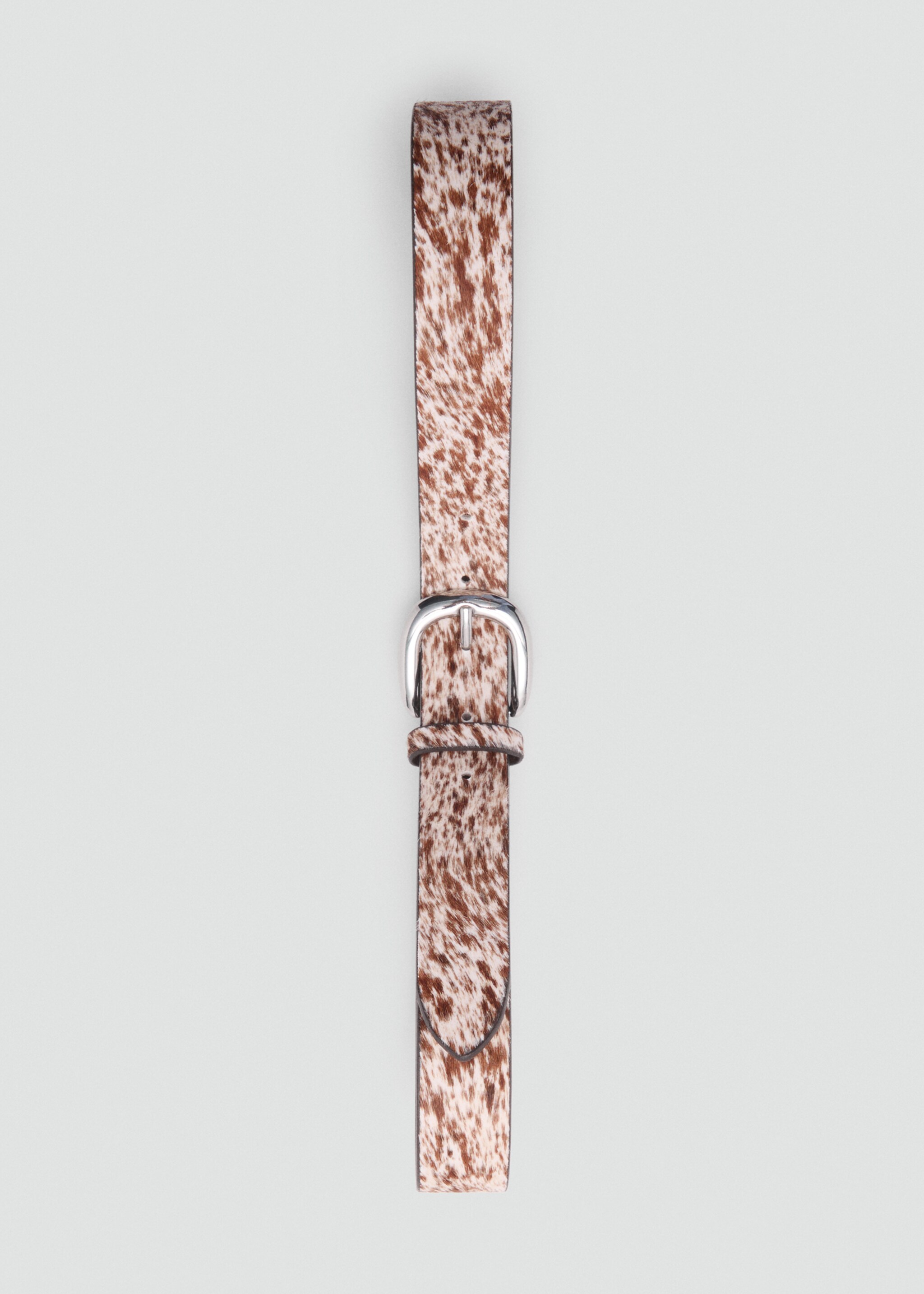 Leather fur belt - Details of the article 2, Brown. Ref: 17067125-00.