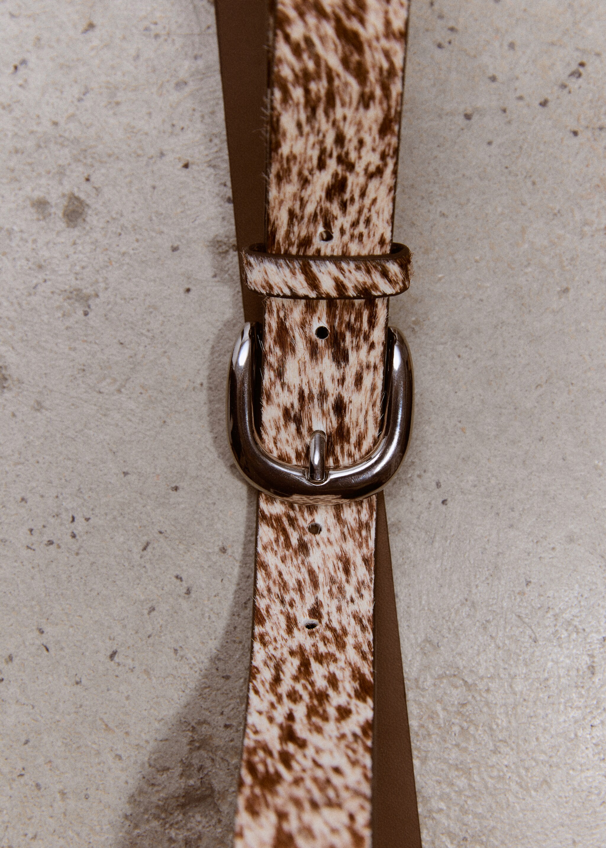 Leather fur belt - Details of the article 9, Brown. Ref: 17067125-00.