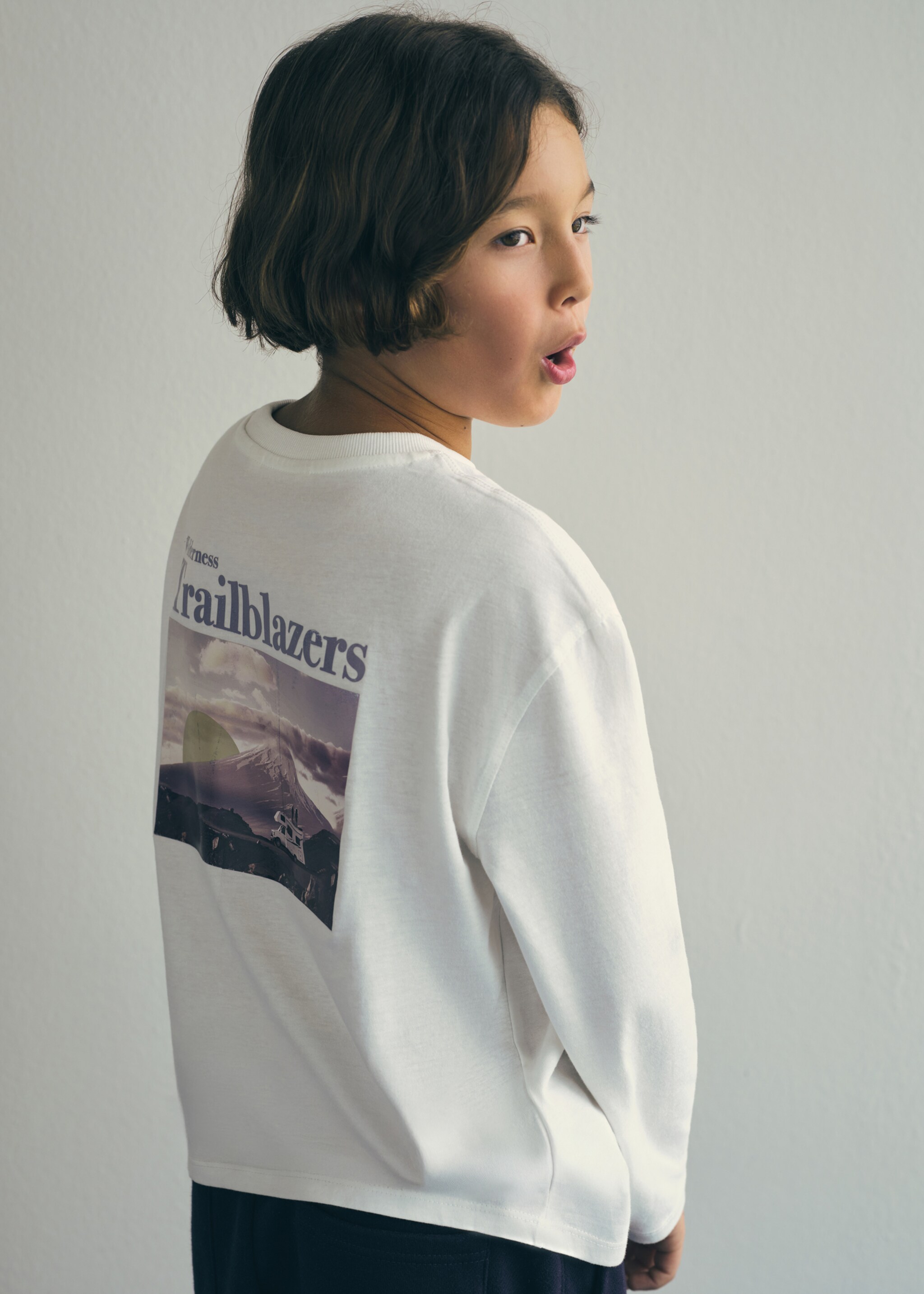 Printed cotton-blend T-shirt - Details of the article 5, Off White. Ref: 17067127-00.
