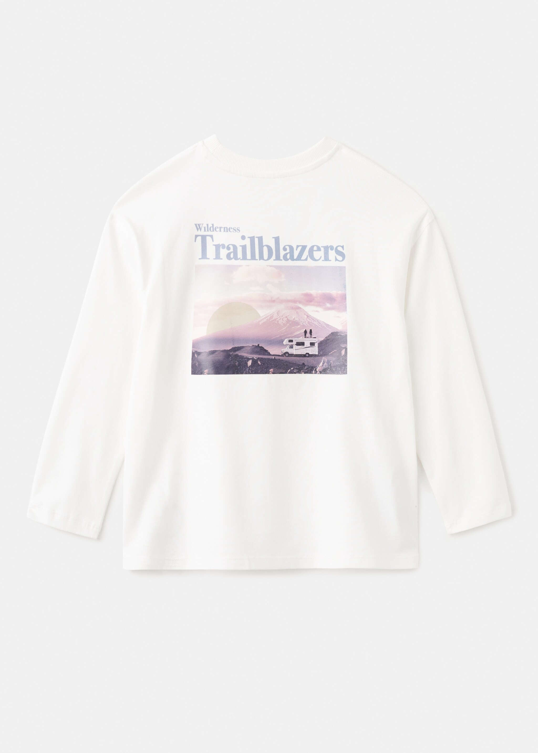T-shirt coton imprimé - Verso de l’article, Blanc cassé. Ref: 17067127-00.