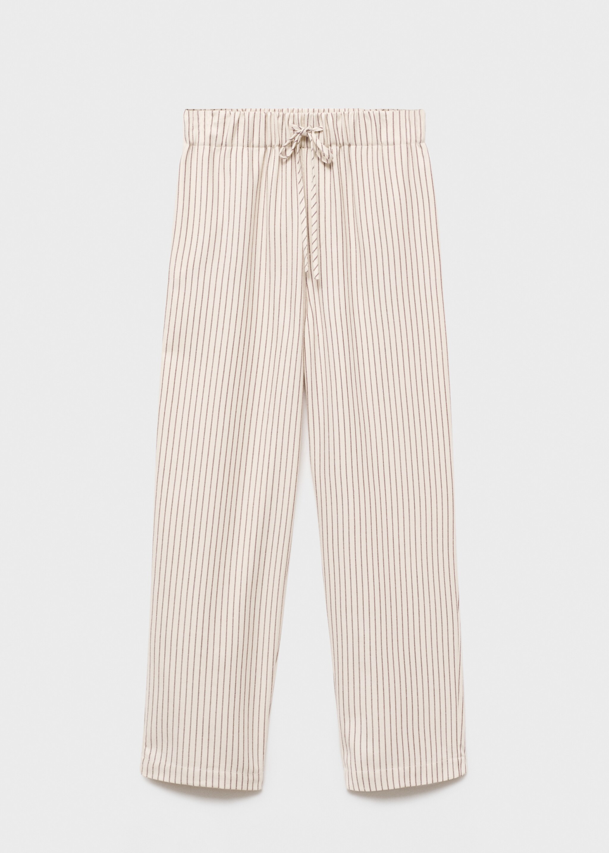 Woven striped flannel trousers - Article without model, Ivory White. Ref: 17067129-00.