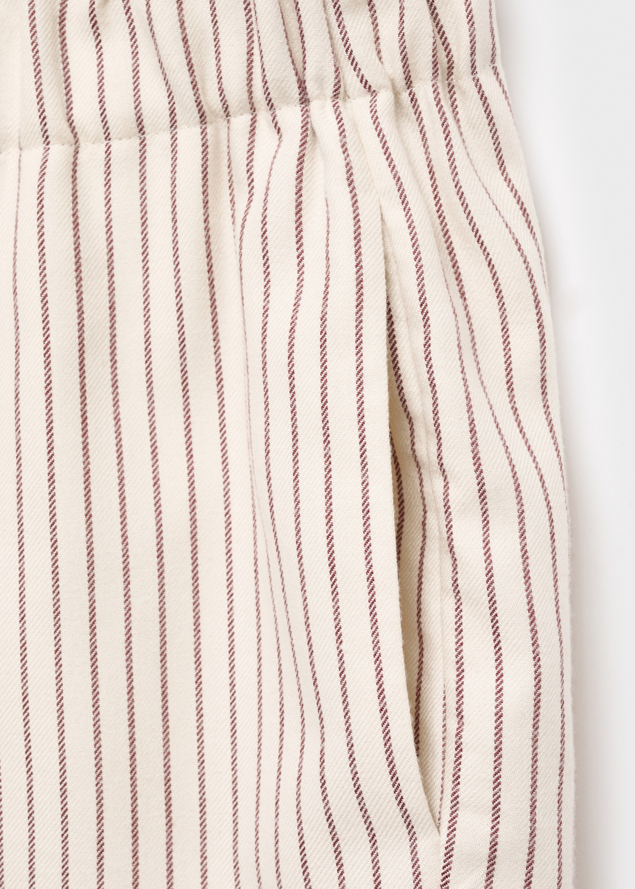 Woven striped flannel trousers - Details of the article 0, Ivory White. Ref: 17067129-00.