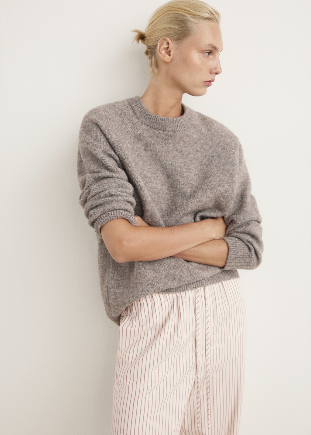 Woven striped flannel pants