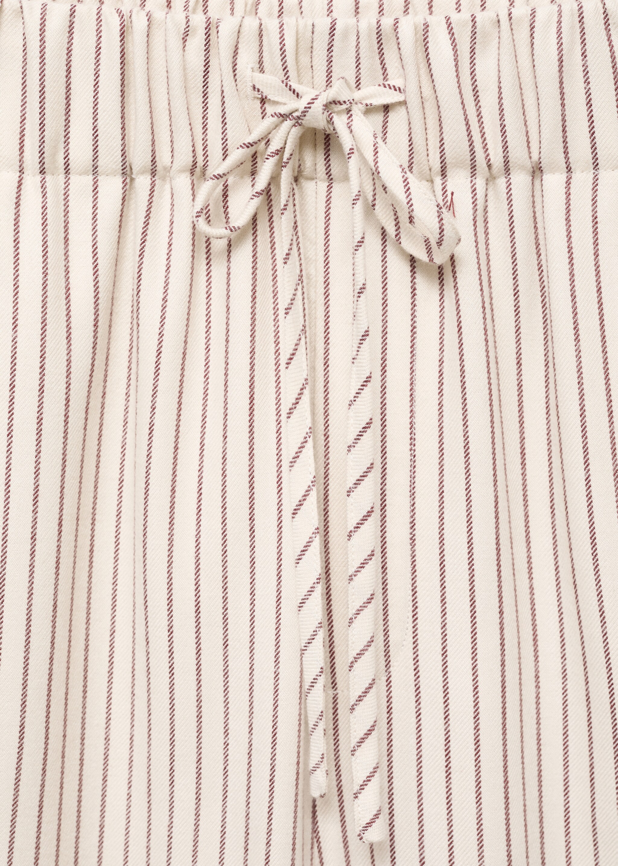 Woven striped flannel trousers - Details of the article 8, Ivory White. Ref: 17067129-00.