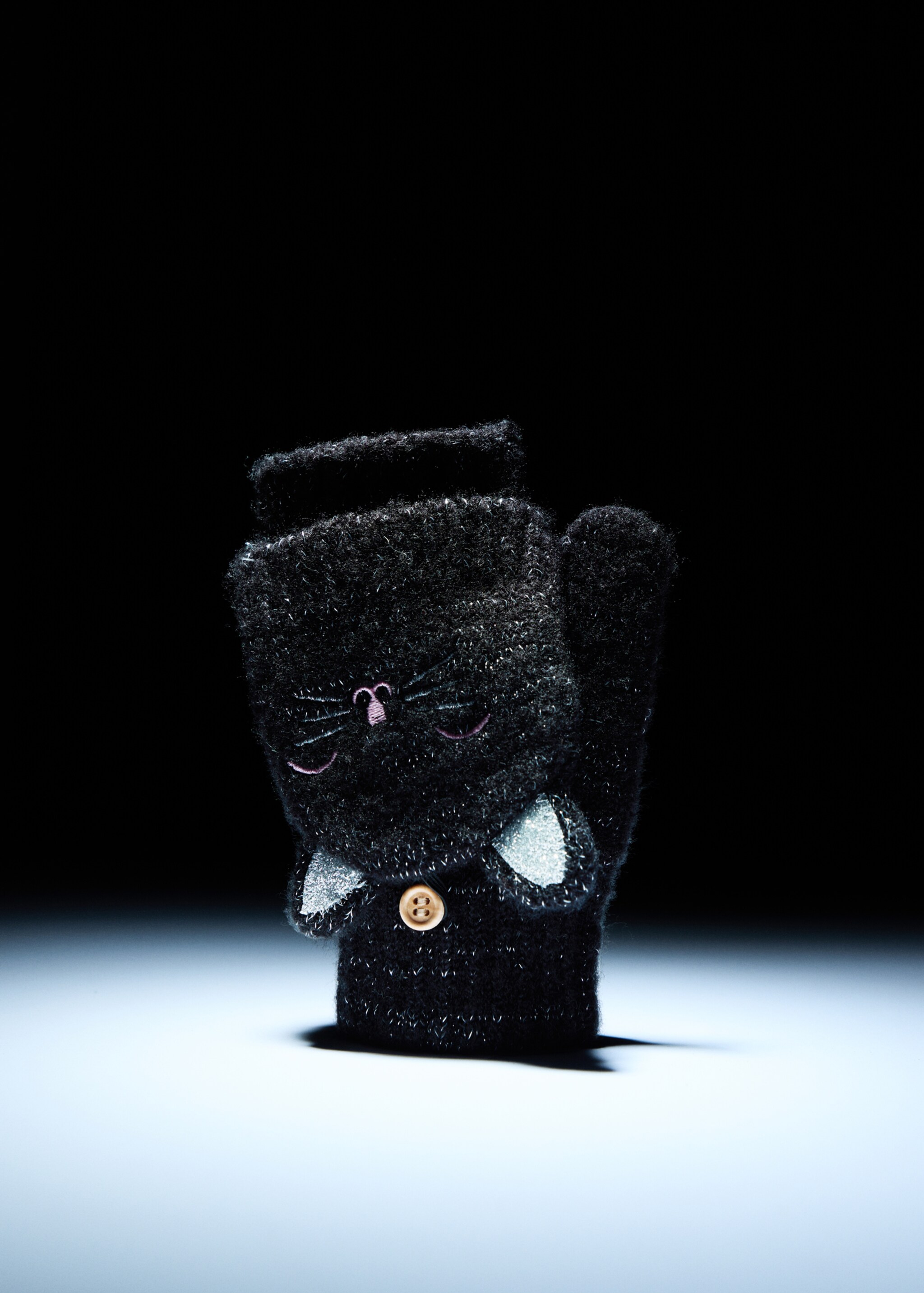 Lurex kitty gloves - Details of the article 5, Black. Ref: 17067130-00.