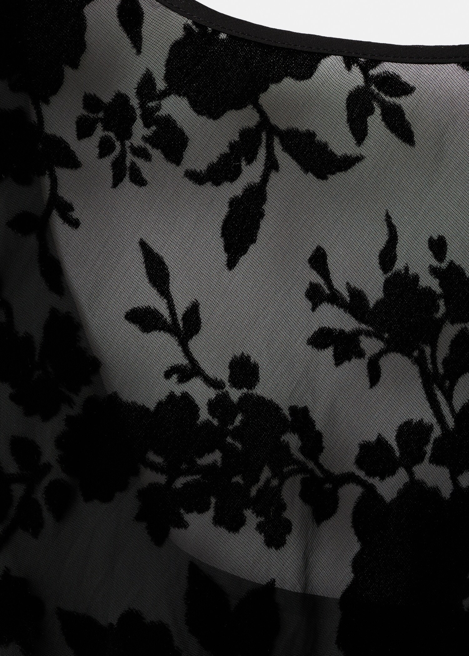 Floral jacquard dress with bell sleeves - Details of the article 0