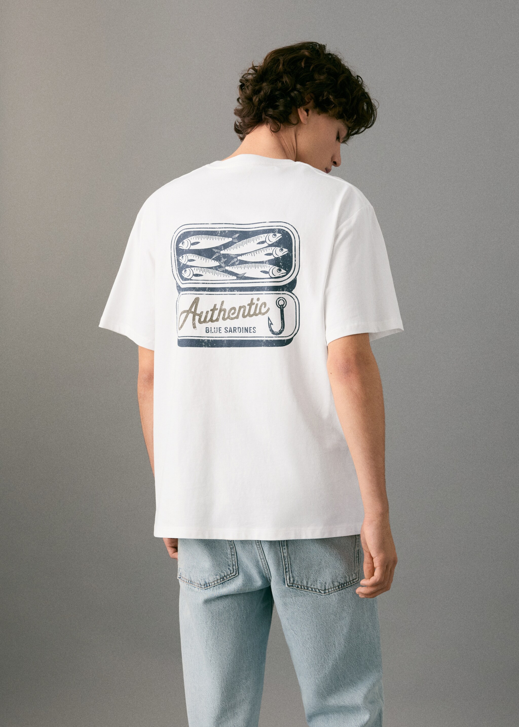 Printed cotton-blend t-shirt - Reverse of the article, Off White. Ref: 17067761-00.
