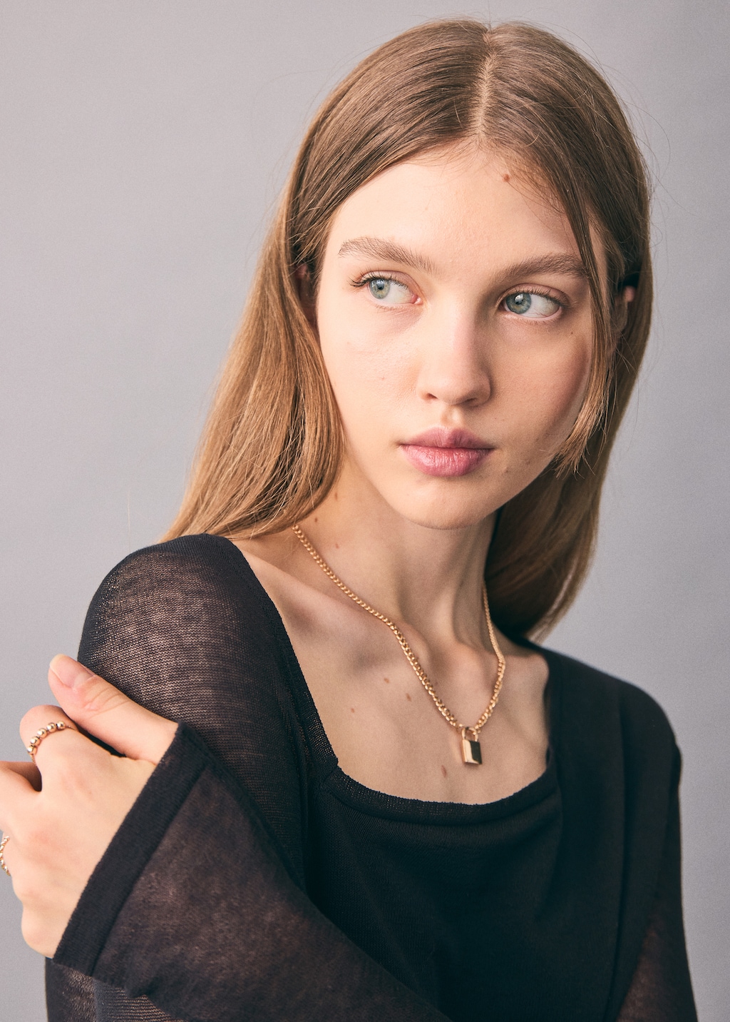 T-shirt with asymmetrical neckline