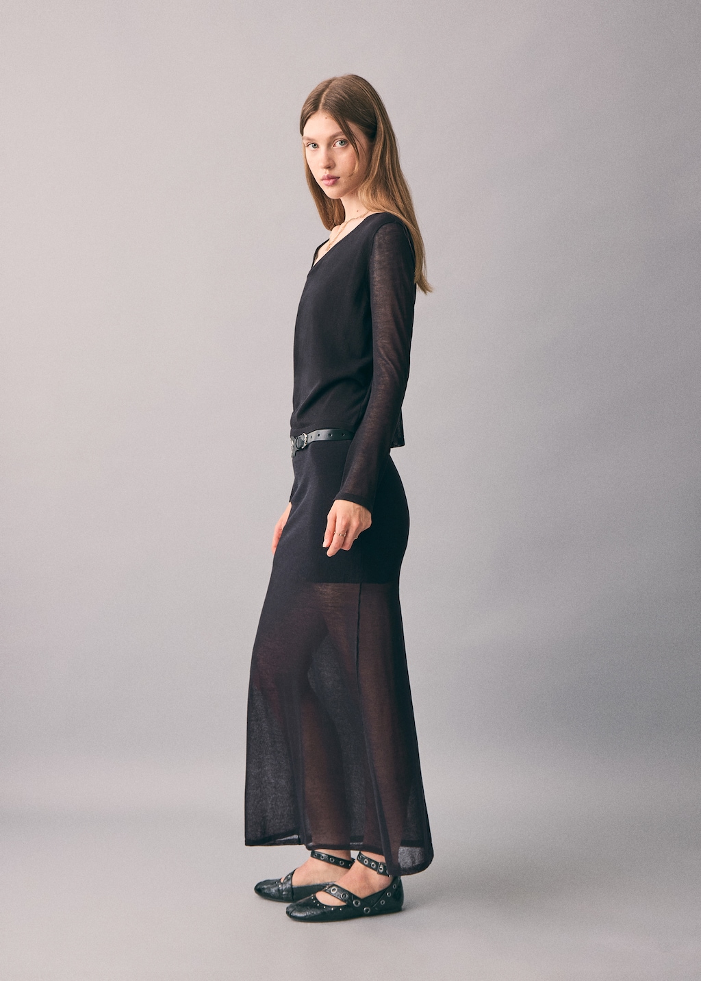 T-shirt with asymmetrical neckline