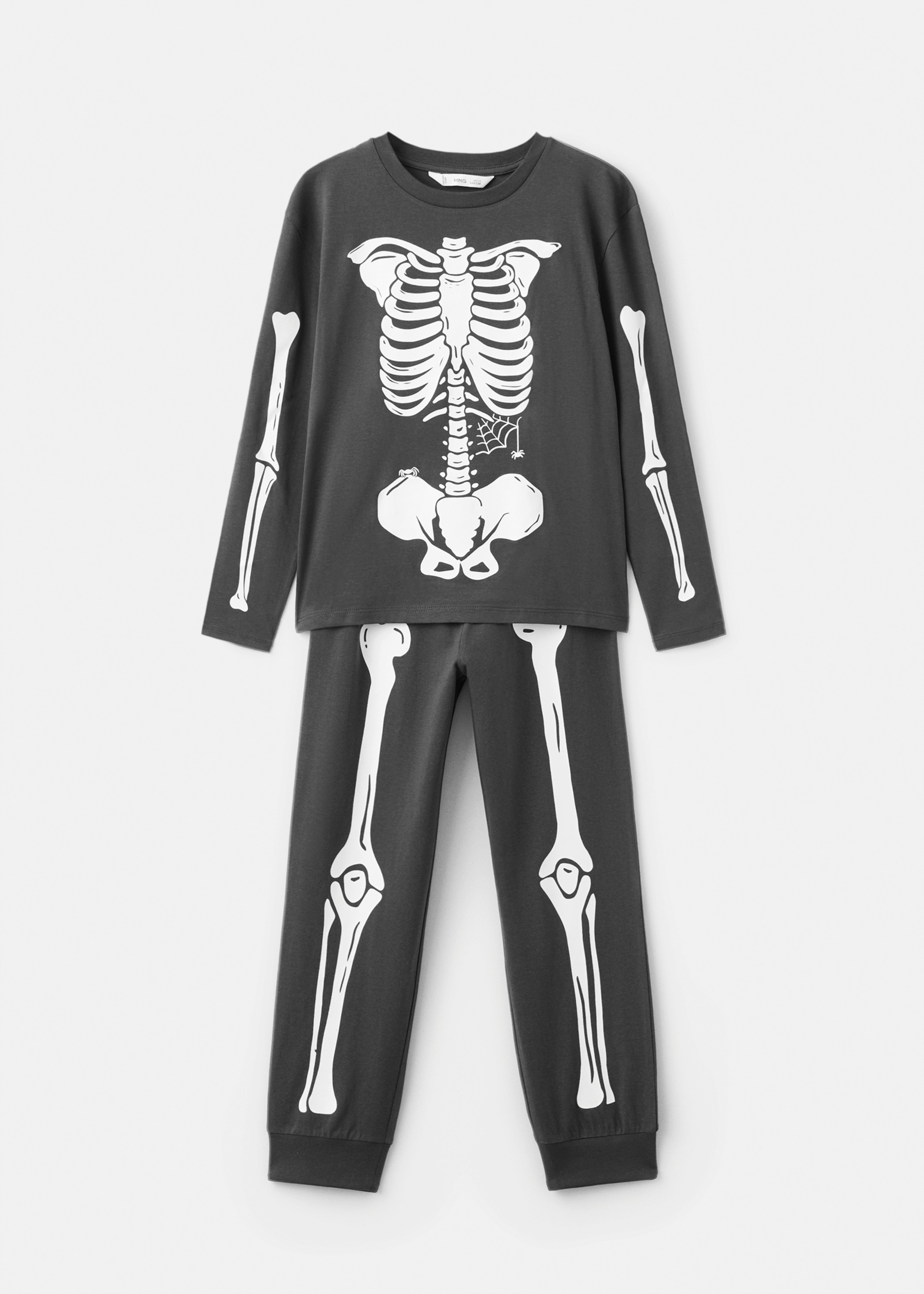 Glow in the dark skeleton pyjama - Details of the article 9, Charcoal. Ref: 17067763-00.