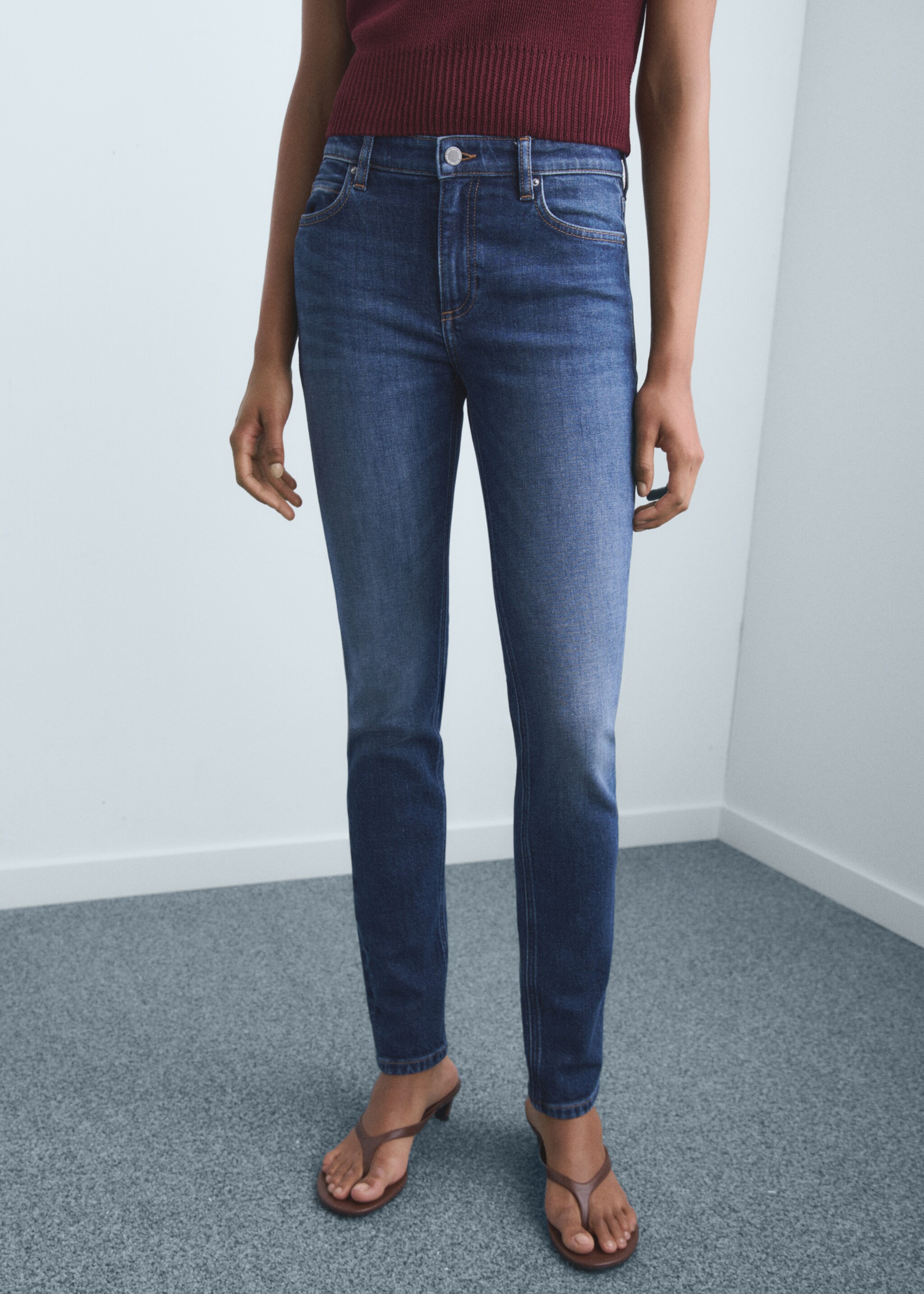 Mid-rise skinny jeans - Medium plane, Dark Blue. Ref: 17067764-00.