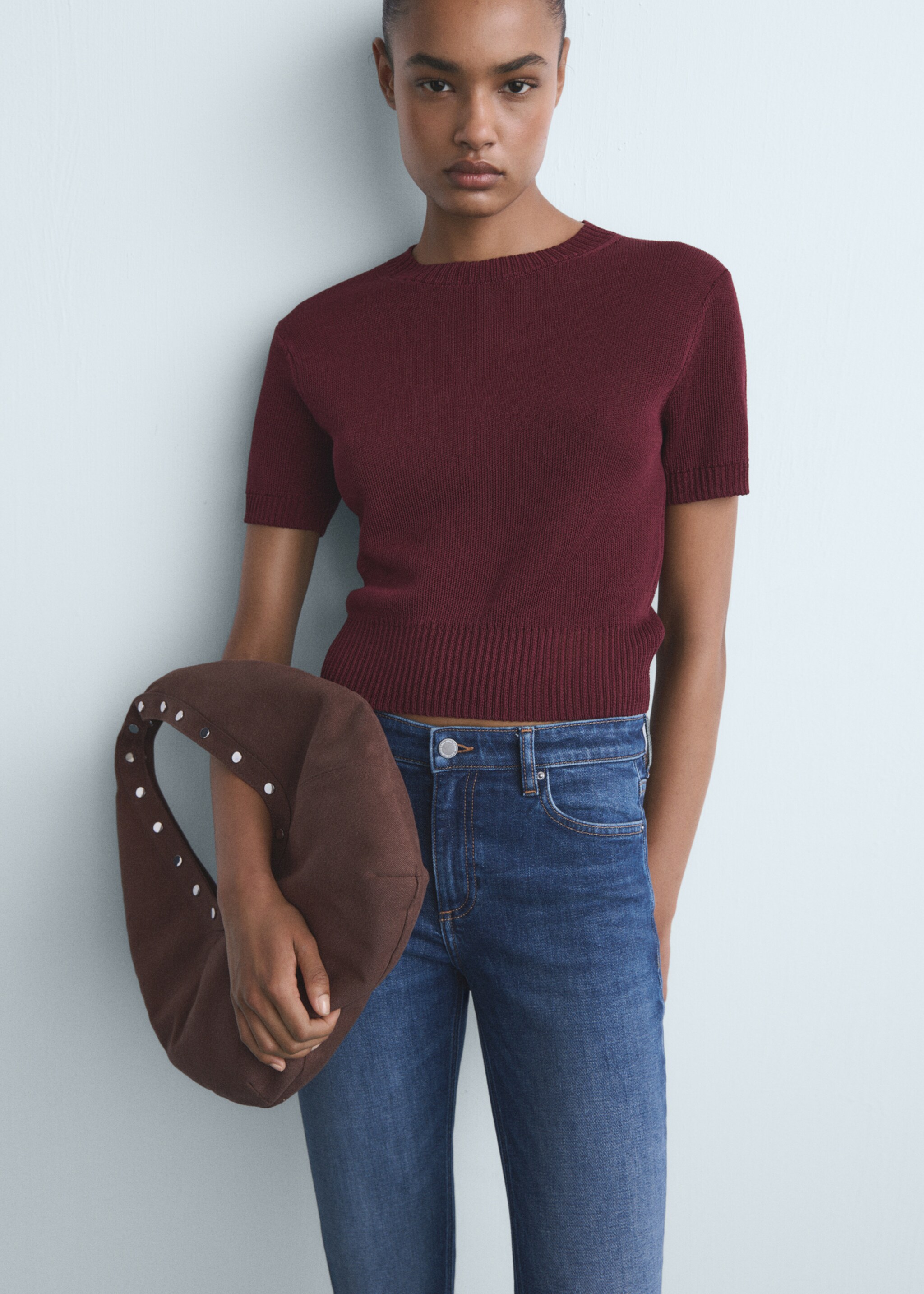 Mid-rise skinny jeans - Details of the article 1, Dark Blue. Ref: 17067764-00.