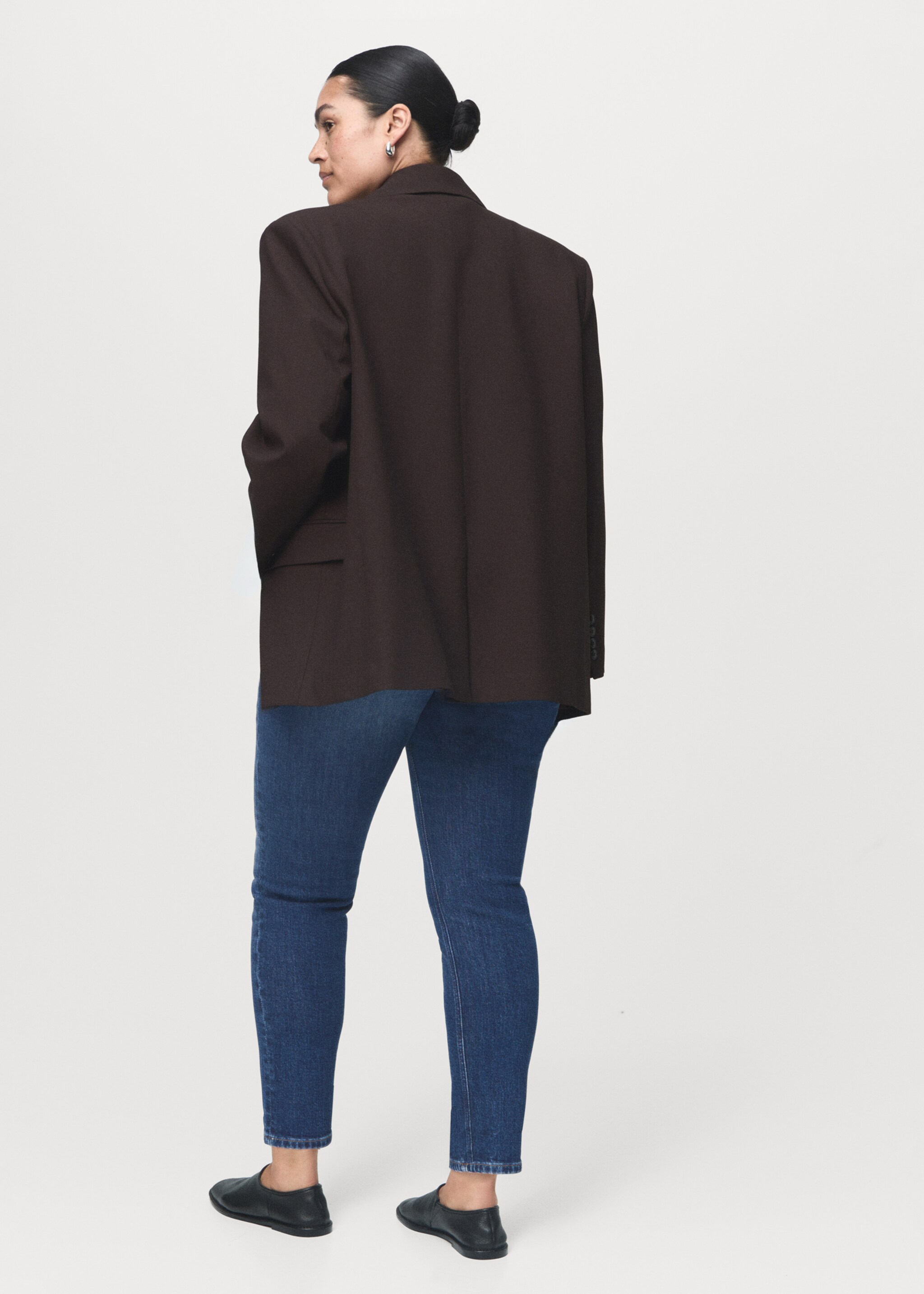 Mid-rise skinny jeans - Details of the article 4, Dark Blue. Ref: 17067764-00.