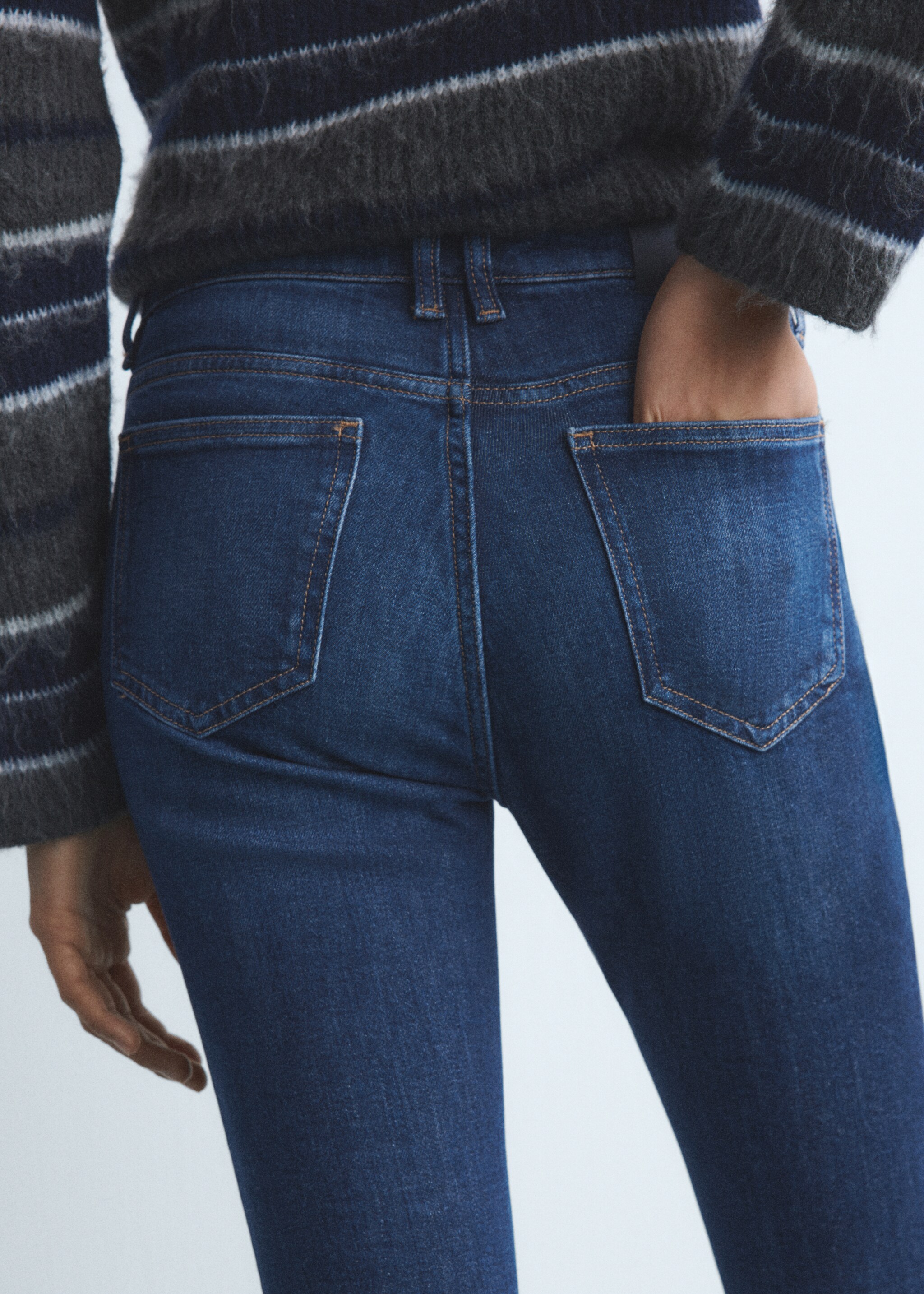 Orta belli skinny jean pantolon - Ürün detayı 6, Koyu Mavi. Ref: 17067764-00.