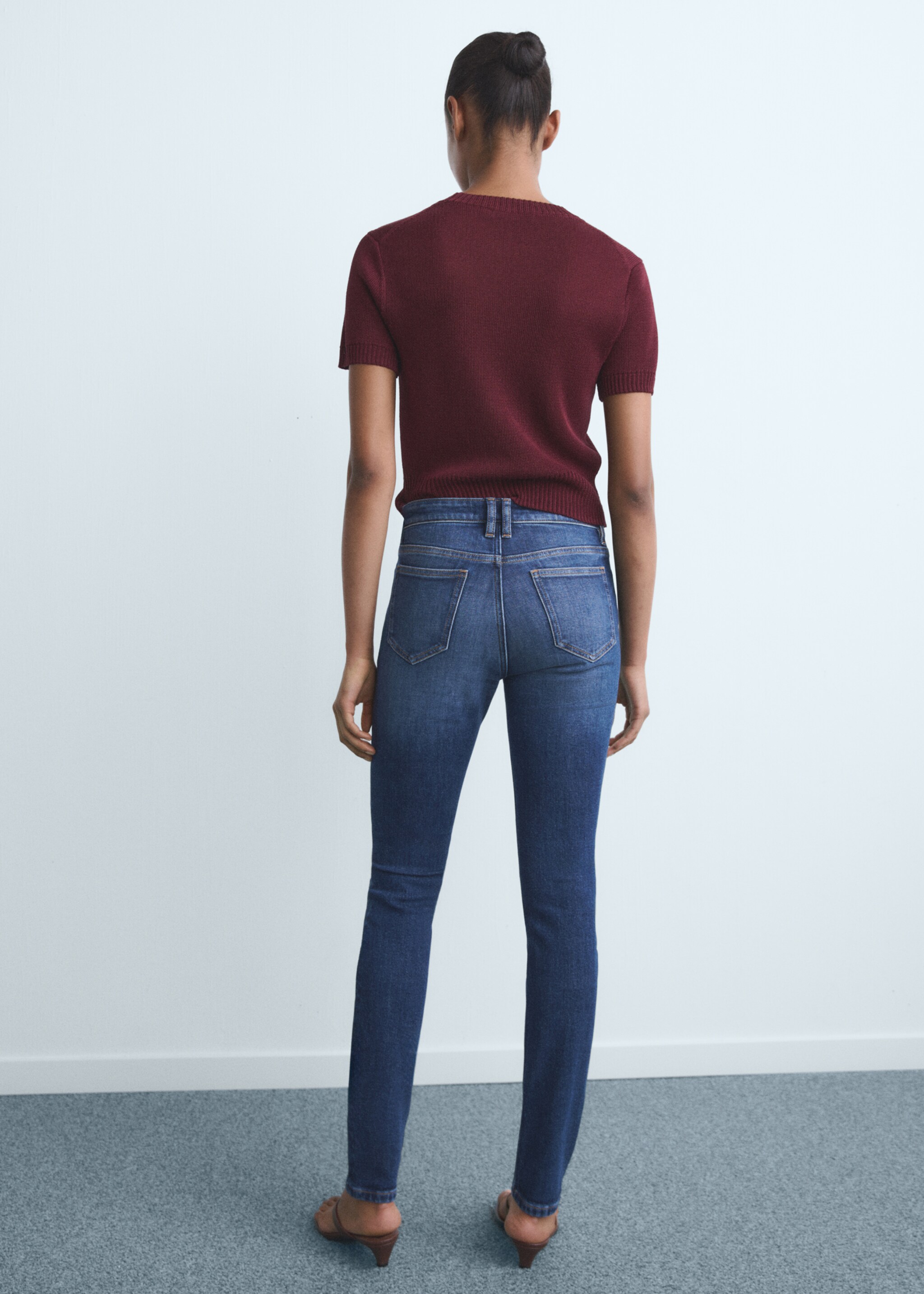 Mid-rise skinny jeans - Reverse of the article, Dark Blue. Ref: 17067764-00.
