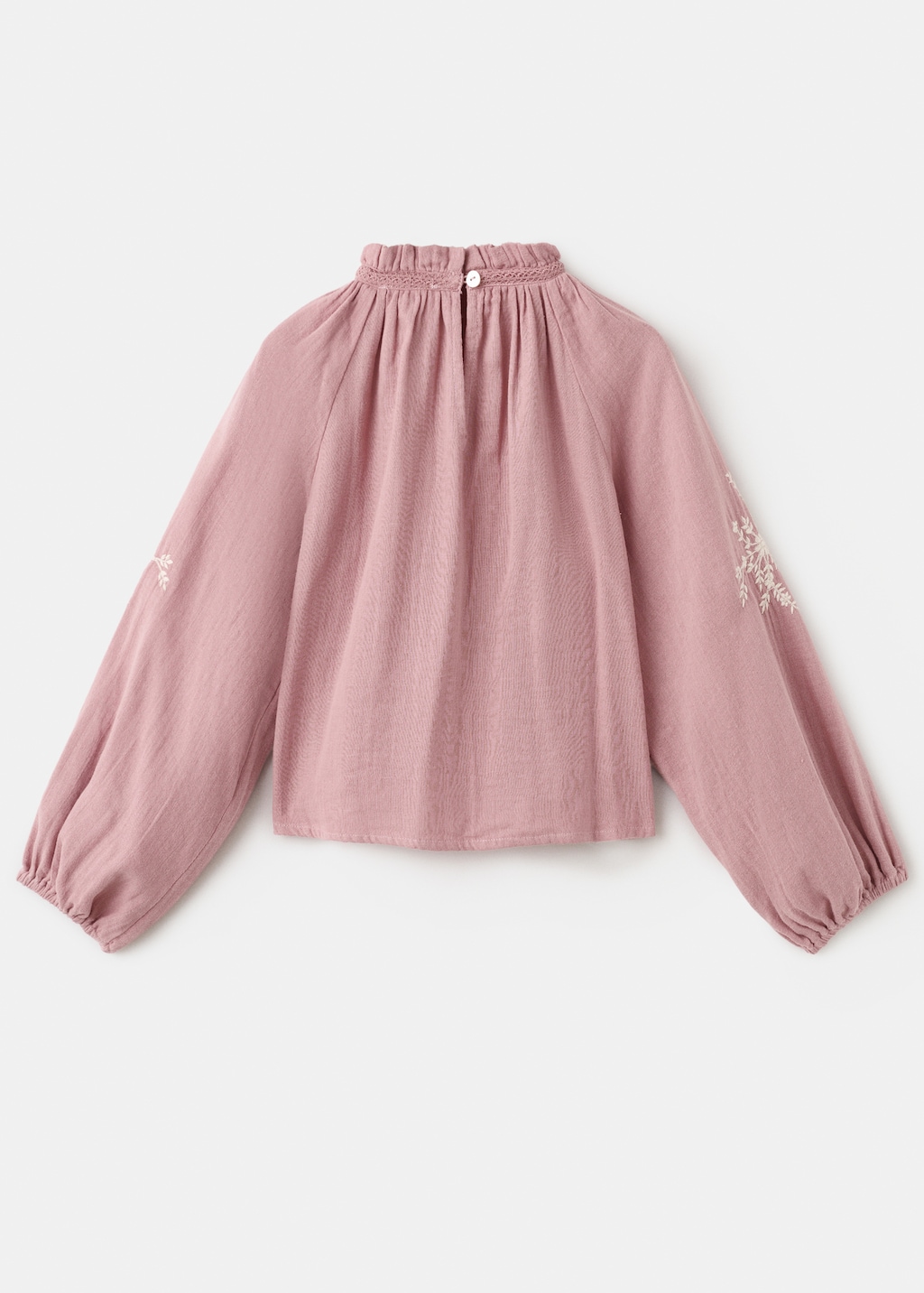 Cotton blouse with floral embroidery