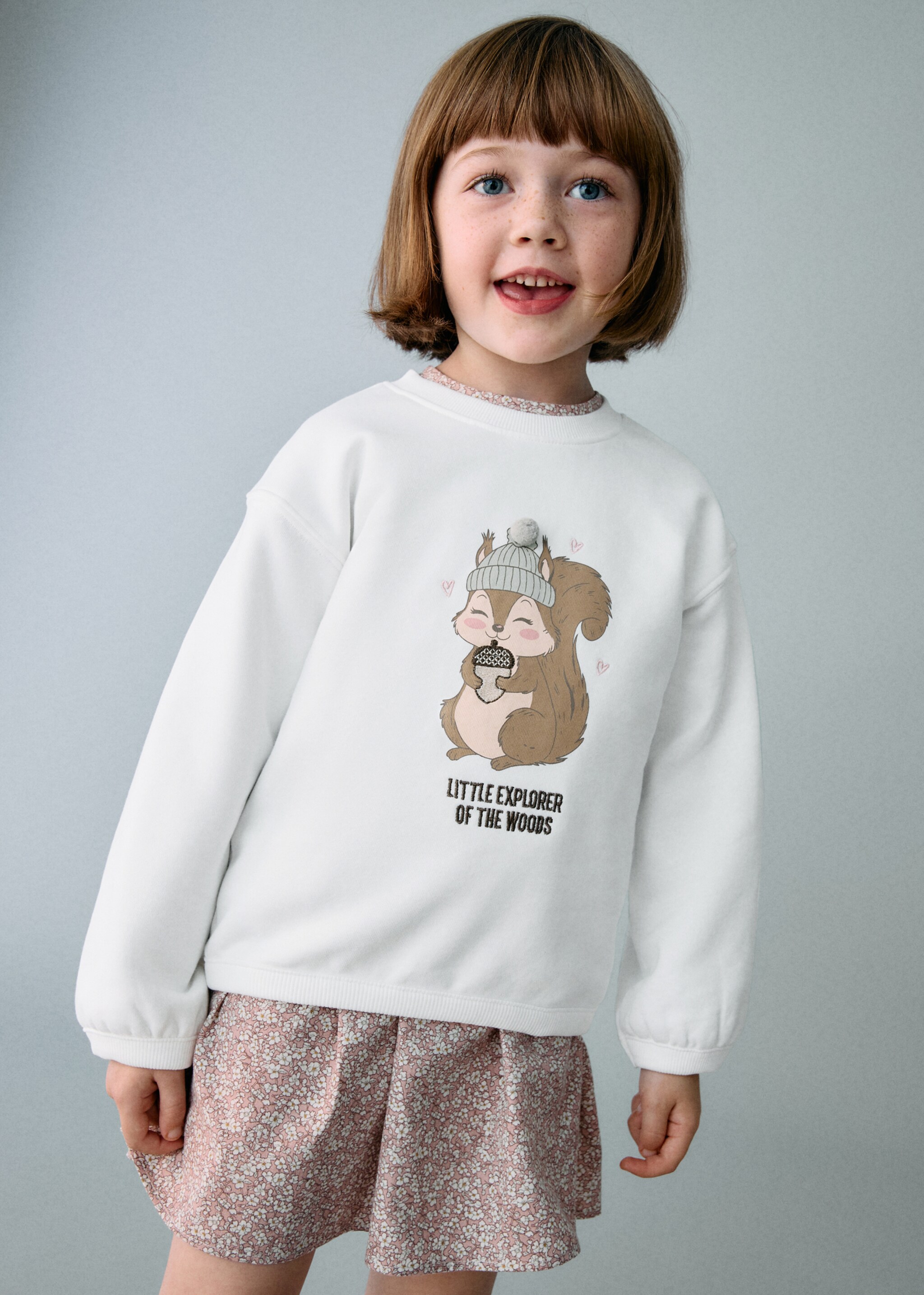 Printed embroidered sweatshirt - Medium plane, Off White. Ref: 17067767-00.