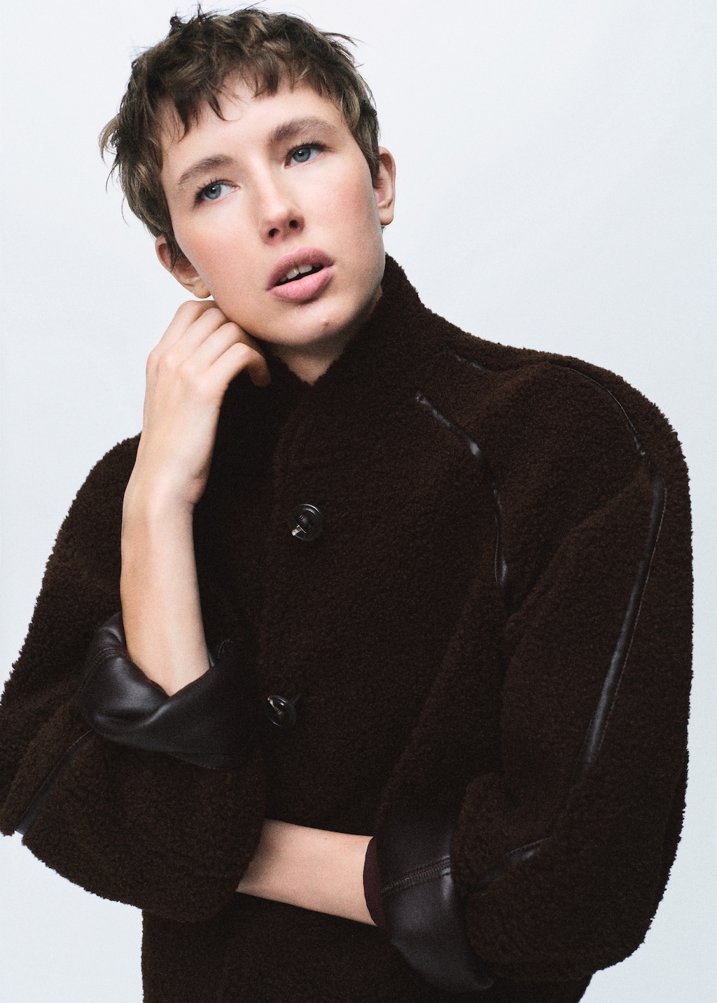 Shearling-effect reversible jacket