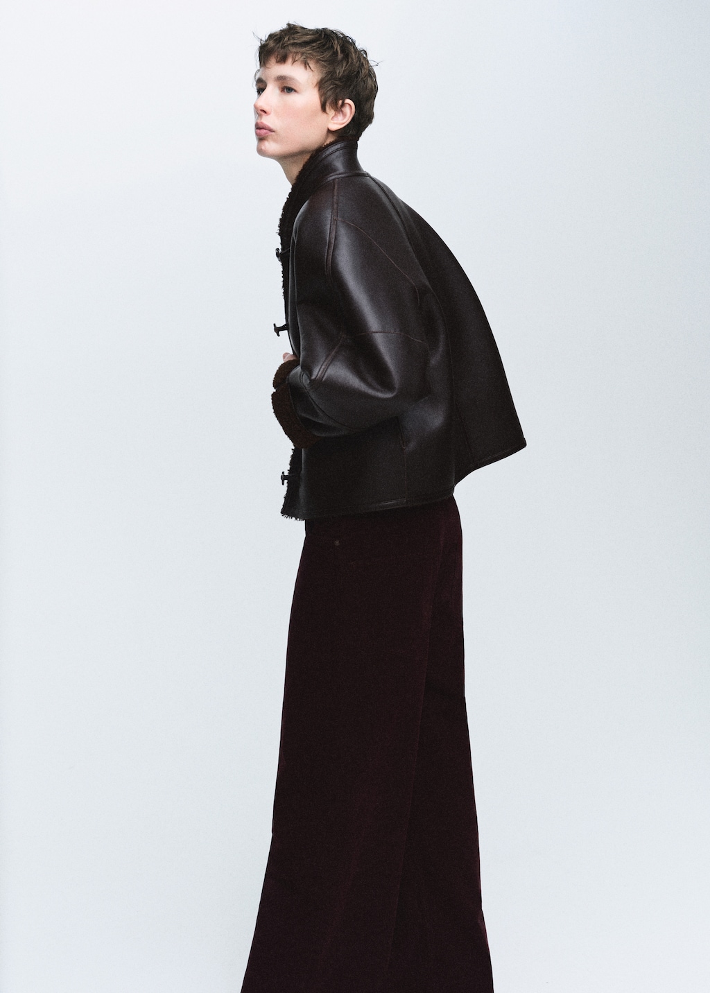 Shearling-effect reversible jacket