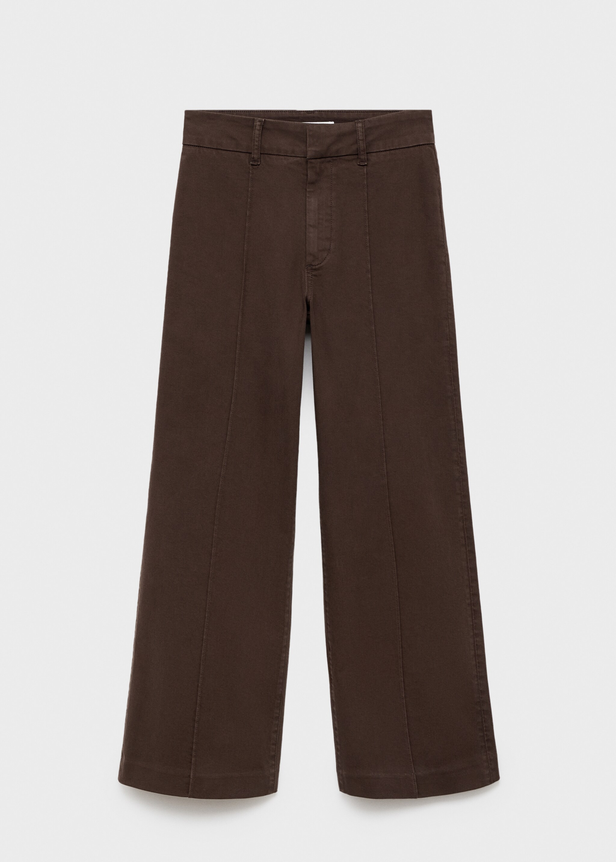 Jean wideleg taille haute coutures - Article sans modèle, Chocolat. Ref: 17067769-00.