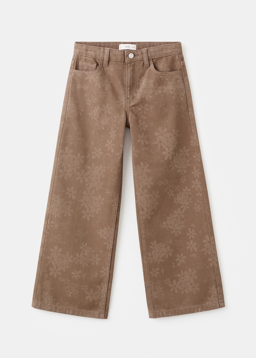 Floral-print straight-fit jeans