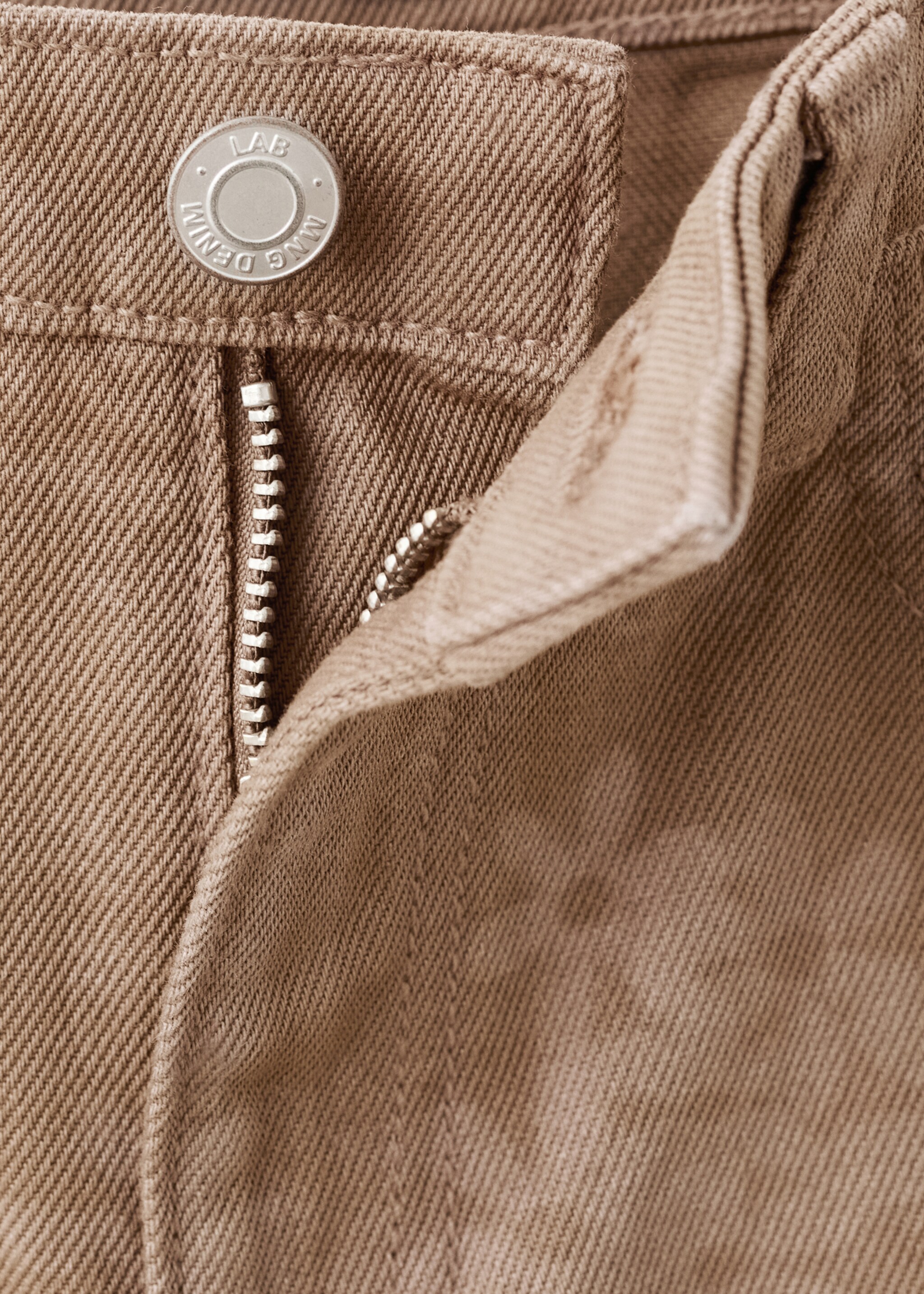 Floral-print straight-fit jeans - Details of the article 0, Brown. Ref: 17067770-00.